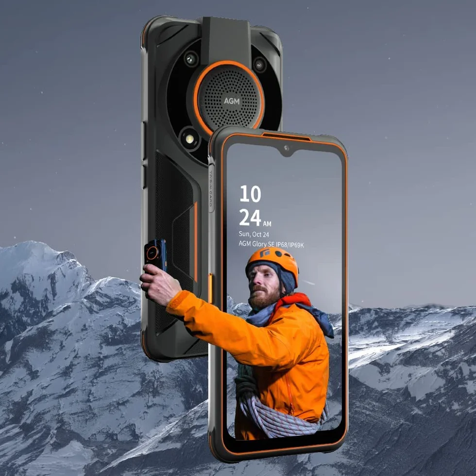 AGM Glory SE smartfon outdoorowy 5G, wytrzymały Snapdragon 480 bez umowy, 6,53" ekran FHD+ Android 11, 6200 mAh, wodoodporny akumulator IP68/IP69K, 8G+128G, Dual SIM, NFC, GPS/Touch ID