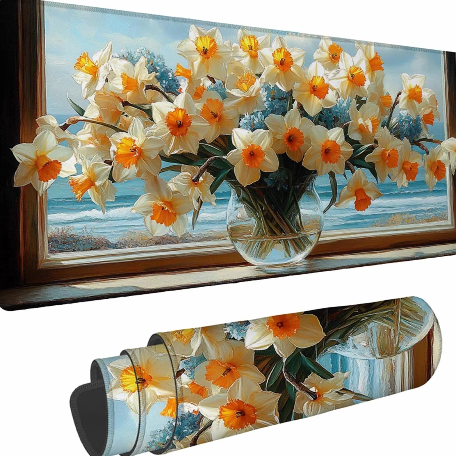 Gamingowa podkładka pod mysz 1200 x 600 x 3 mm, XXL, wodoszczelna, odporna na ścieranie, z przyszytymi krawędziami, podkładka na biurko, poprawia prędkość i precyzję, do laptopa, komputera, wzór