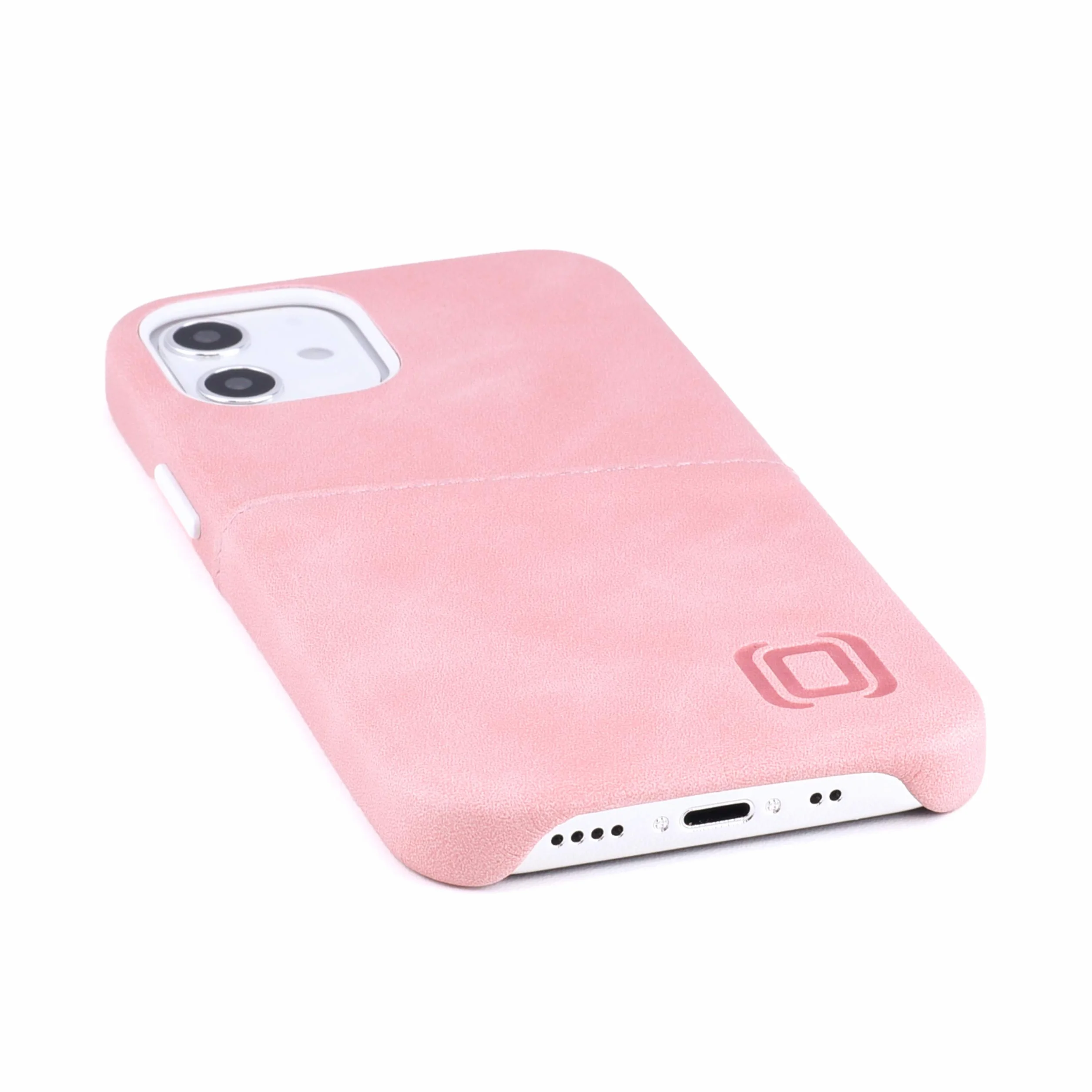 Dockem Etui portfelowe na iPhone 12 mini, wbudowana metalowa płytka magnetyczna, 1 uchwyt na kartę, 13.7 cm, gładka skóra syntetyczna różowy