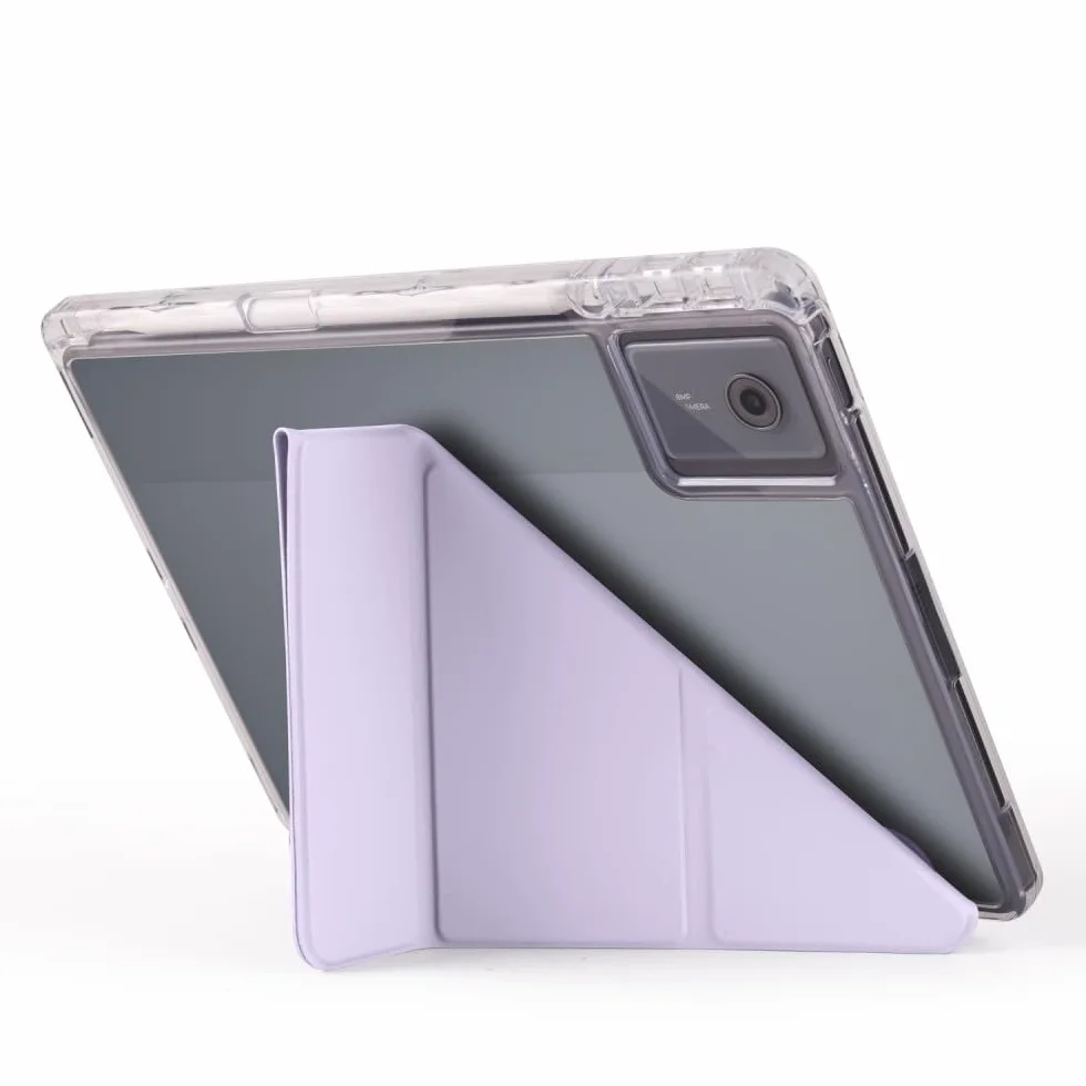Generic etui kompatybilne z Xiaomi Redmi Pad Pro (kolor: jasnofioletowy) skórzane etui z klapką twarda silikonowa tylna obudowa