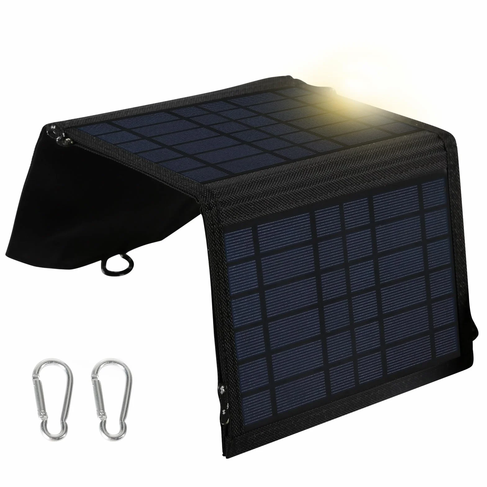 DEWIN Składany panel słoneczny, przenośna ładowarka solarna, powerbank, wodoszczelny, ładowarka USB, panel słoneczny do telefonu, tabletu, aparatu fotograficznego i na kemping, 15 W, 5 V