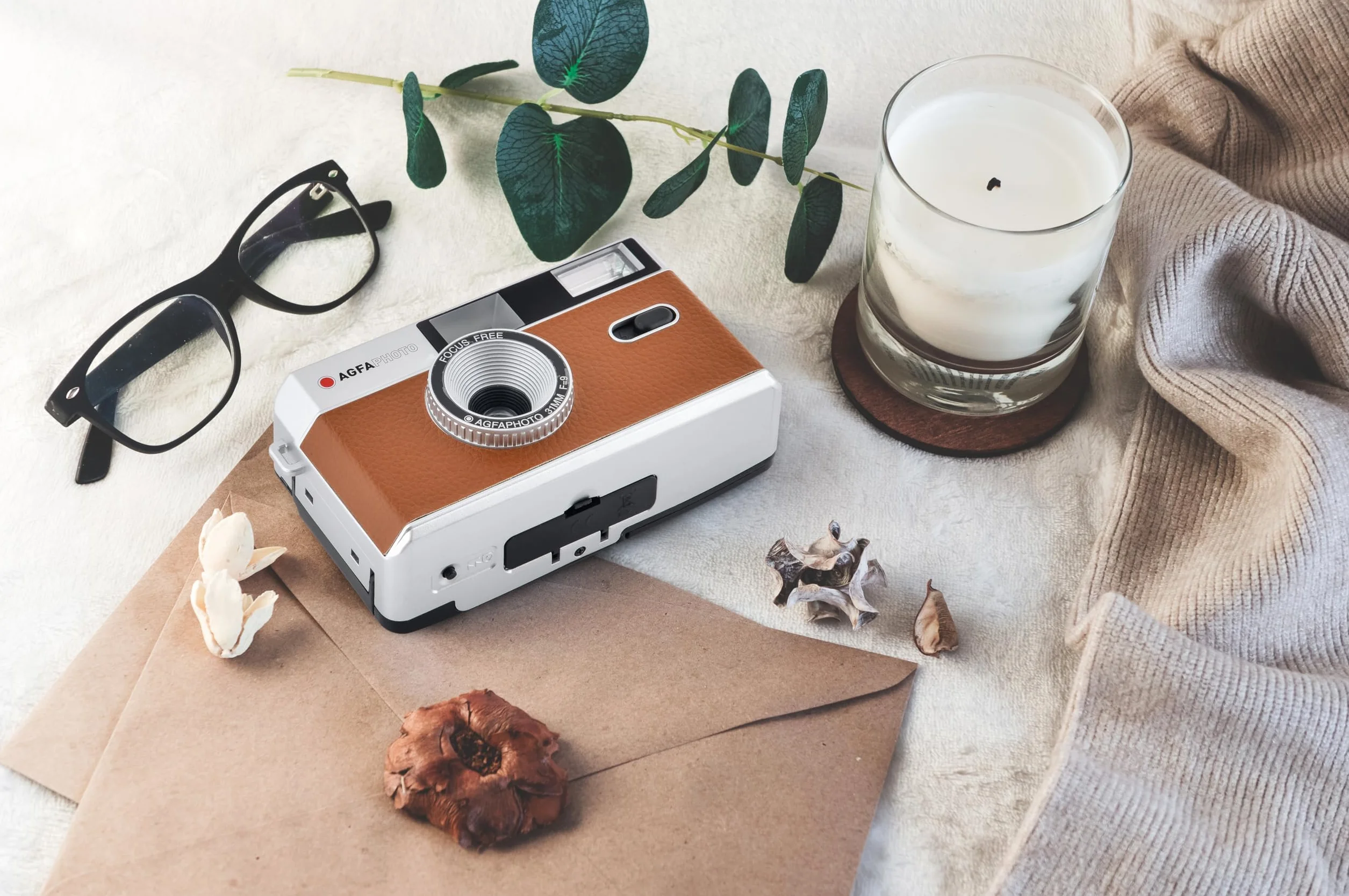 AgfaPhoto Analogowa kamera fotograficzna 35 mm, kolor brązowy