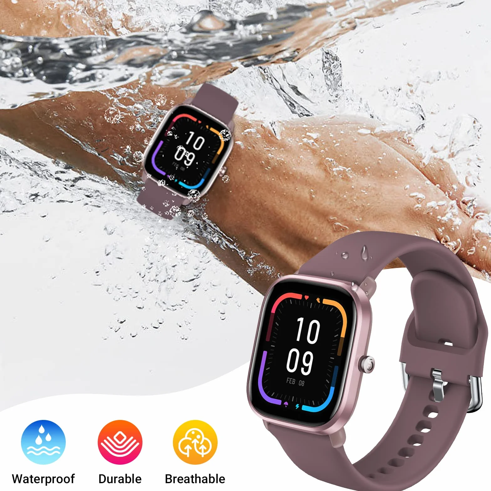 Higgs Pasek 20mm do Amazfit GTS 4 Mini GTS 2 2e 3 4 42mm Bip U Pro Bip S Lite, Silikonowy Sportowy Biały