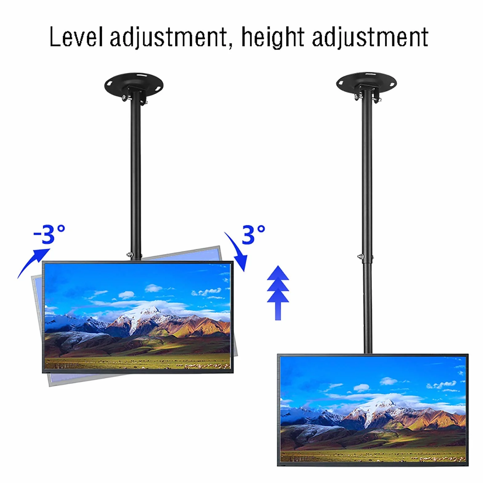 Stojak Pod Telewizor, Uchwyt Ścienny Do Telewizora, Uchwyt Sufitowy Do Telewizora, Regulowana Wysokość, Pełny Zakres Ruchu, Obrót O 360°, Maks. Telewizory Do 50 Cali, Dwi