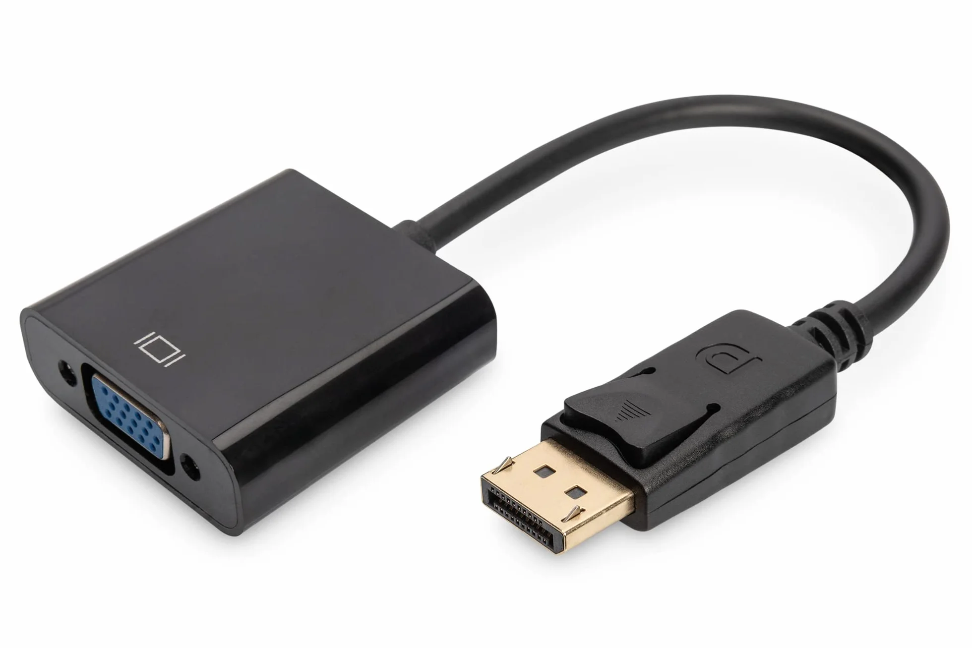 DIGITUS Adapter graficzny DisplayPort, DP do VGA, Full HD 60Hz, 1920 x 1080 pikseli, czarny