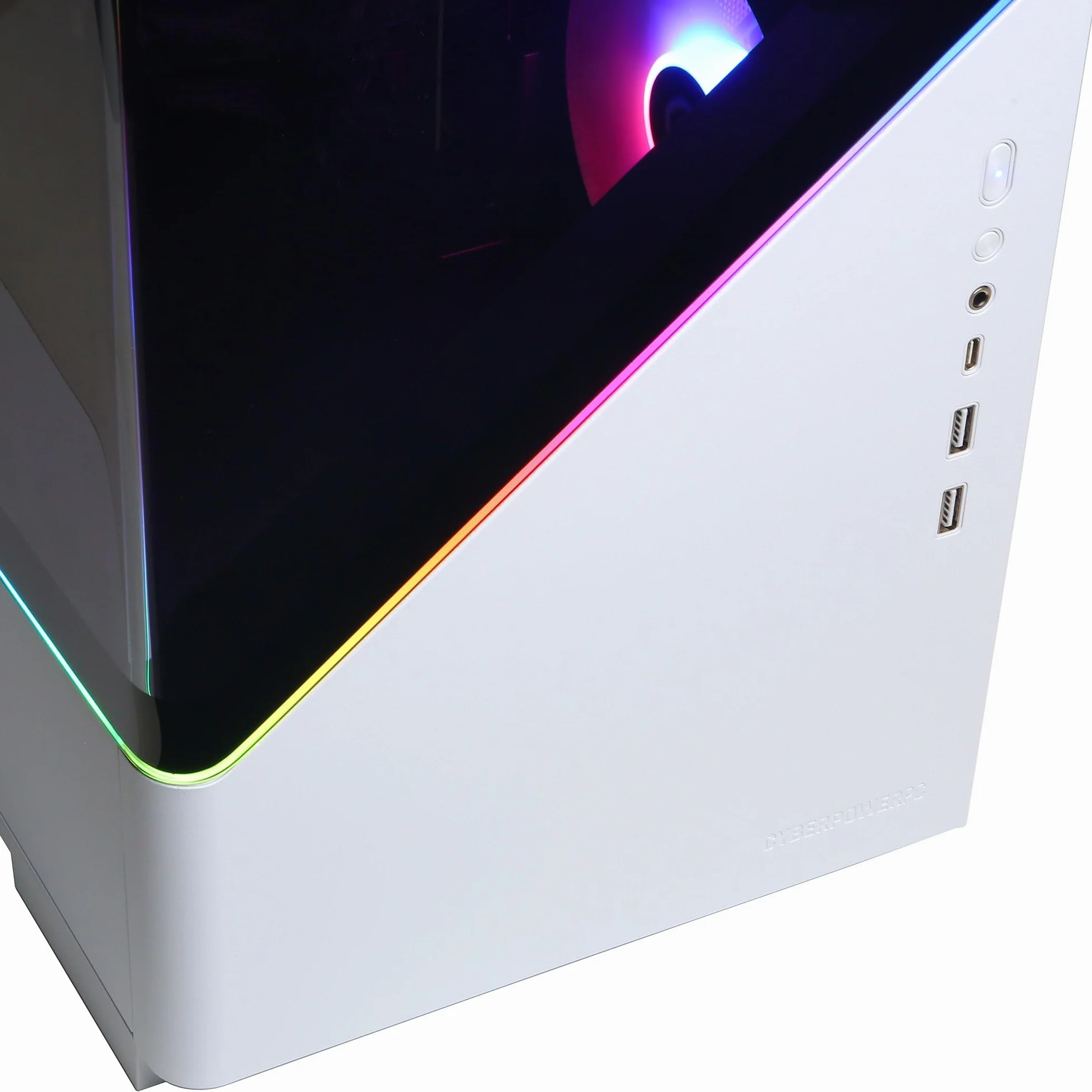 CyberPowerPC Luxe Gaming PC - AMD Ryzen 7 9800X3D, Nvidia RTX 5060, 32GB RAM, 2TB NVMe SSD, 650W PSU, Windows 11, Liquid Cooling, Amethyst Curve White