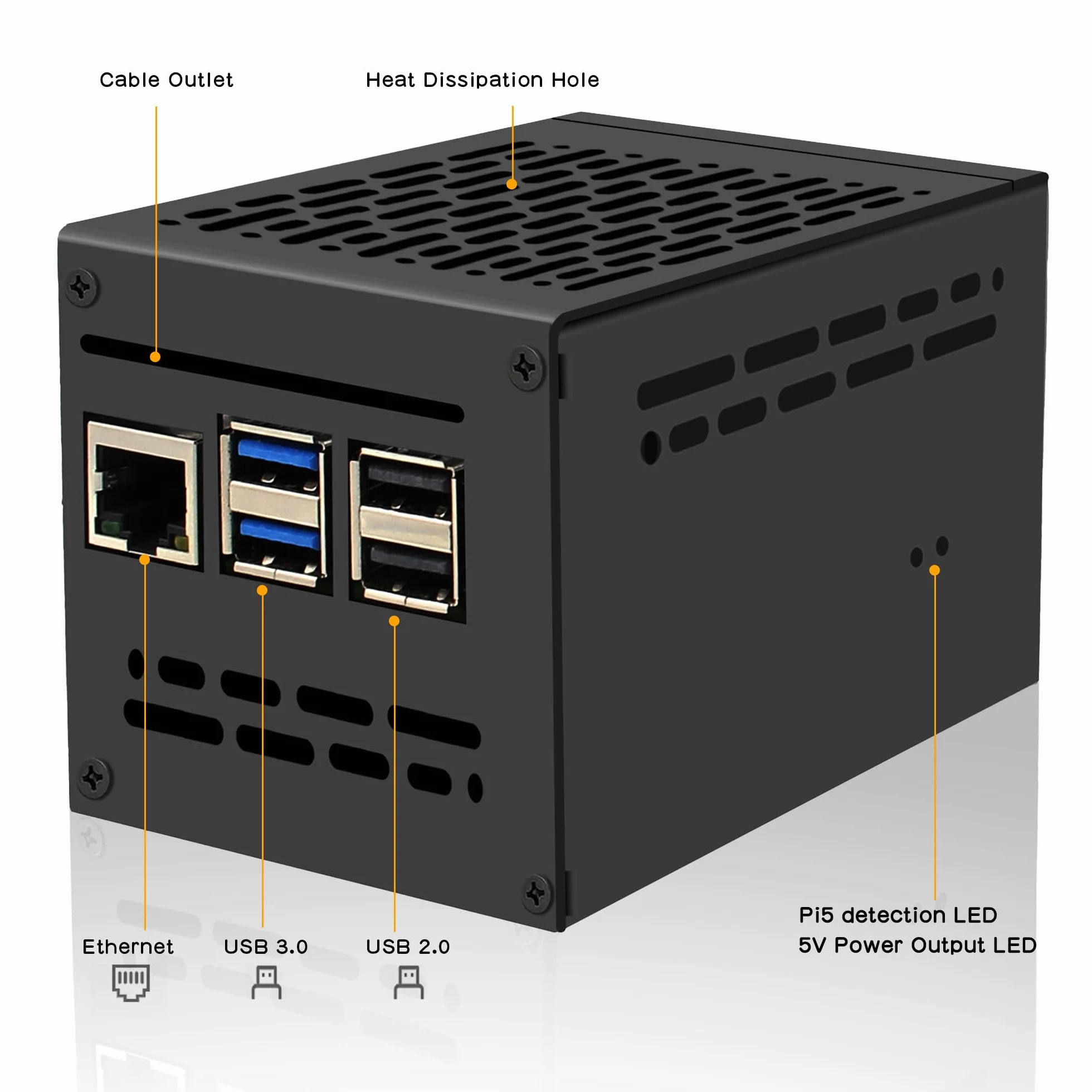 Geekworm X1200-C1 metalowa obudowa do Raspberry Pi 5 & X1200 UPS Shield