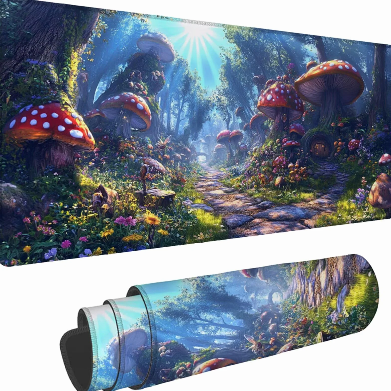 Gamingowa podkładka pod mysz 1200 x 600 x 3 mm, XXL, wodoszczelna, odporna na ścieranie, z przyszytymi krawędziami, niebieska, podkładka na biurko, poprawia prędkość i precyzję, do komputera, laptopa