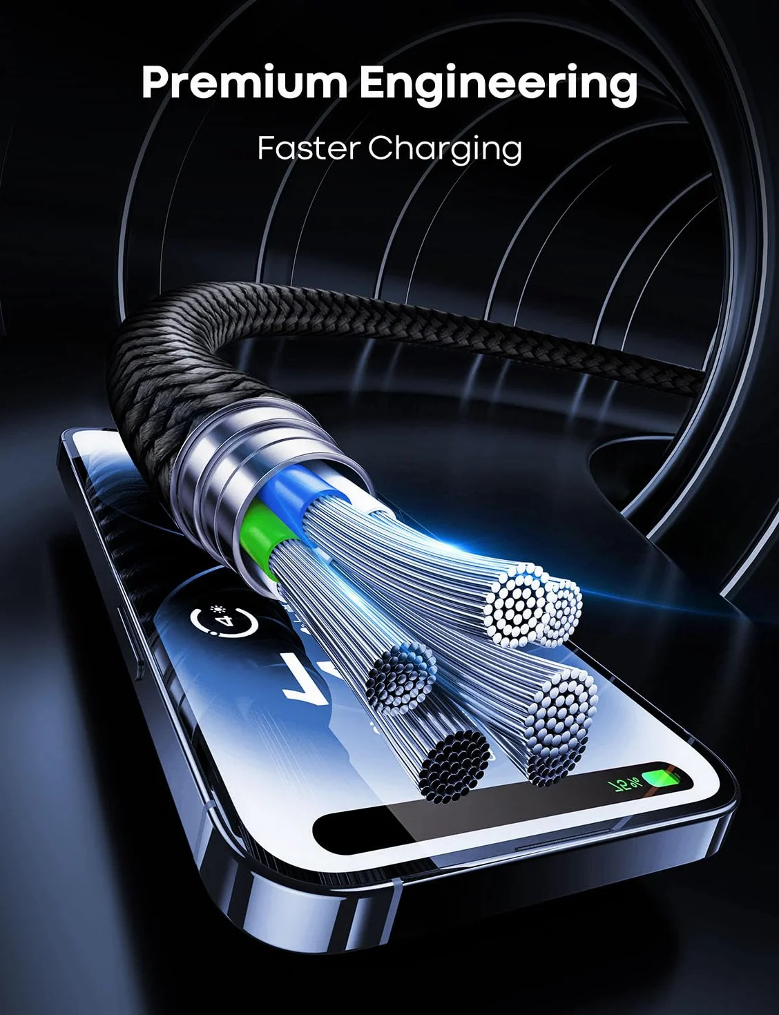 Długi kabel USB C o długości 6,1 m, trwały podwójny pleciony nylon, kabel USB A do USB C, kabel do szybkiego ładowania, kompatybilny z iPhone 15 Pro Max, Samsung Galaxy Moto LG i innymi urządzeniami