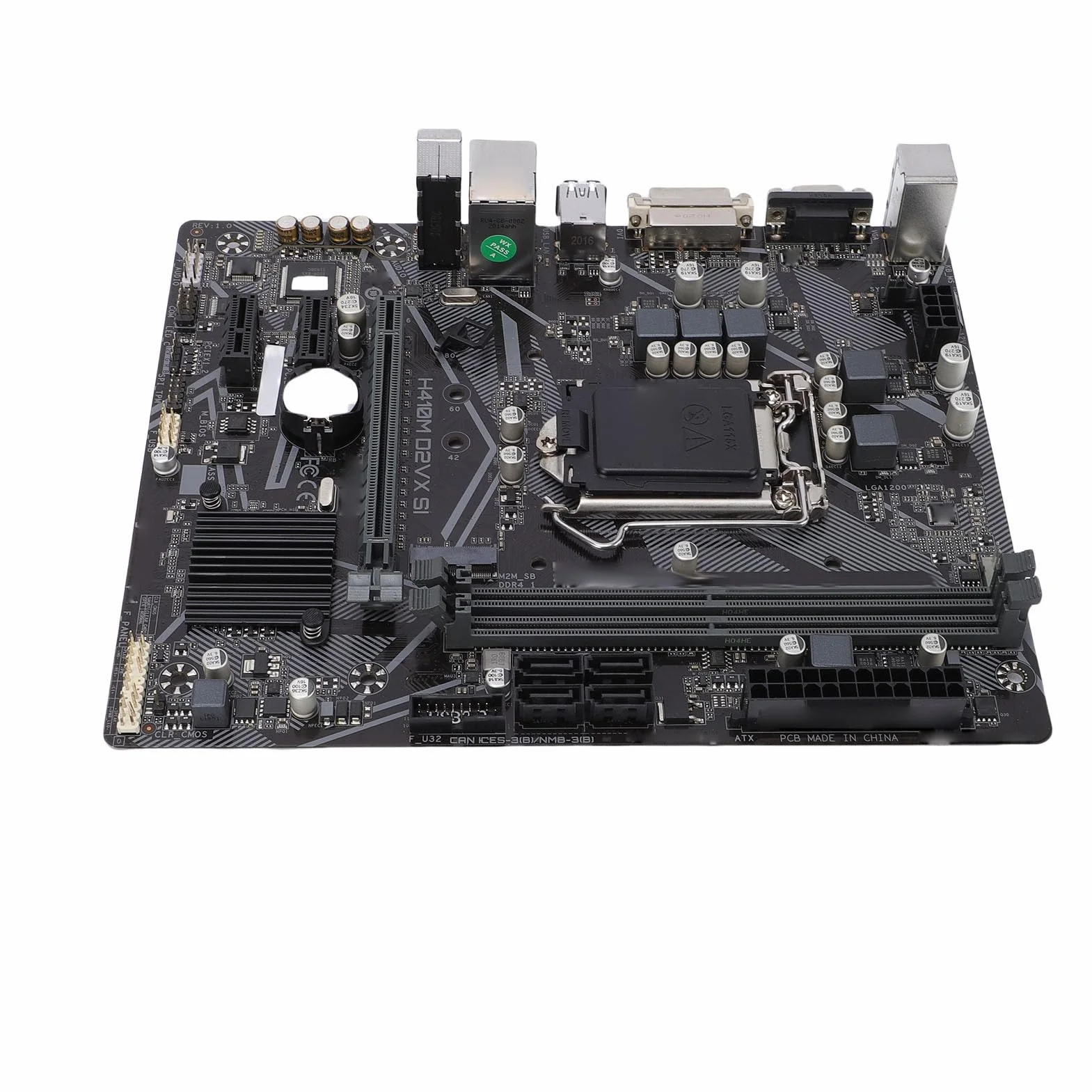 Generic Płyta Główna M-ATX H410M-D2VX-SI do Komputerów Stacjonarnych z Gniazdami PCI-E Pasuje do Procesora CPU 10. Generacji dla Entuzjastów Gier