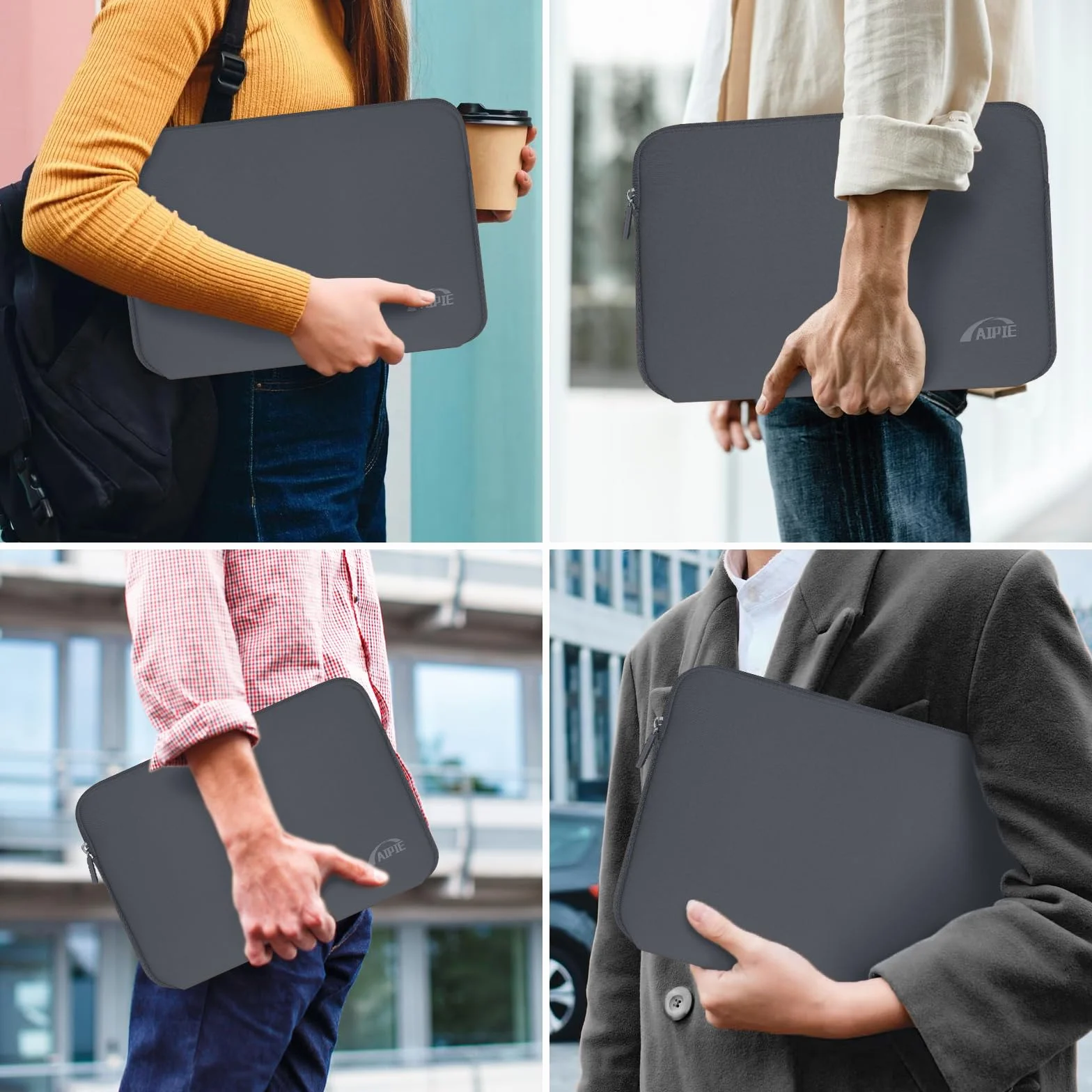 Etui ochronne na laptopa 16 cali z neoprenu szary kompatybilne z Acer ASUS Dell Lenovo Microsoft HP
