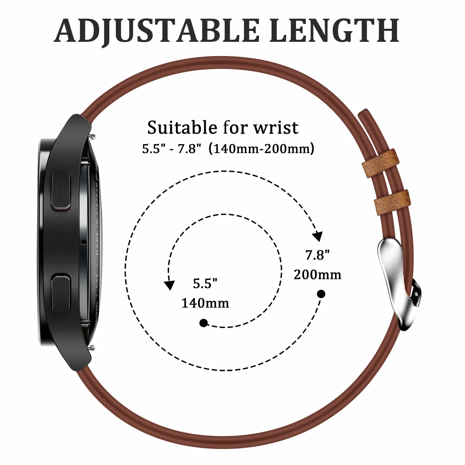 Pasek do zegarka Garmin Venu 3S / Venu 2S bransoletka skórzana 18 mm do Garmin Vivoactive 4S Forerunner 265S 255S Vivomove 3S