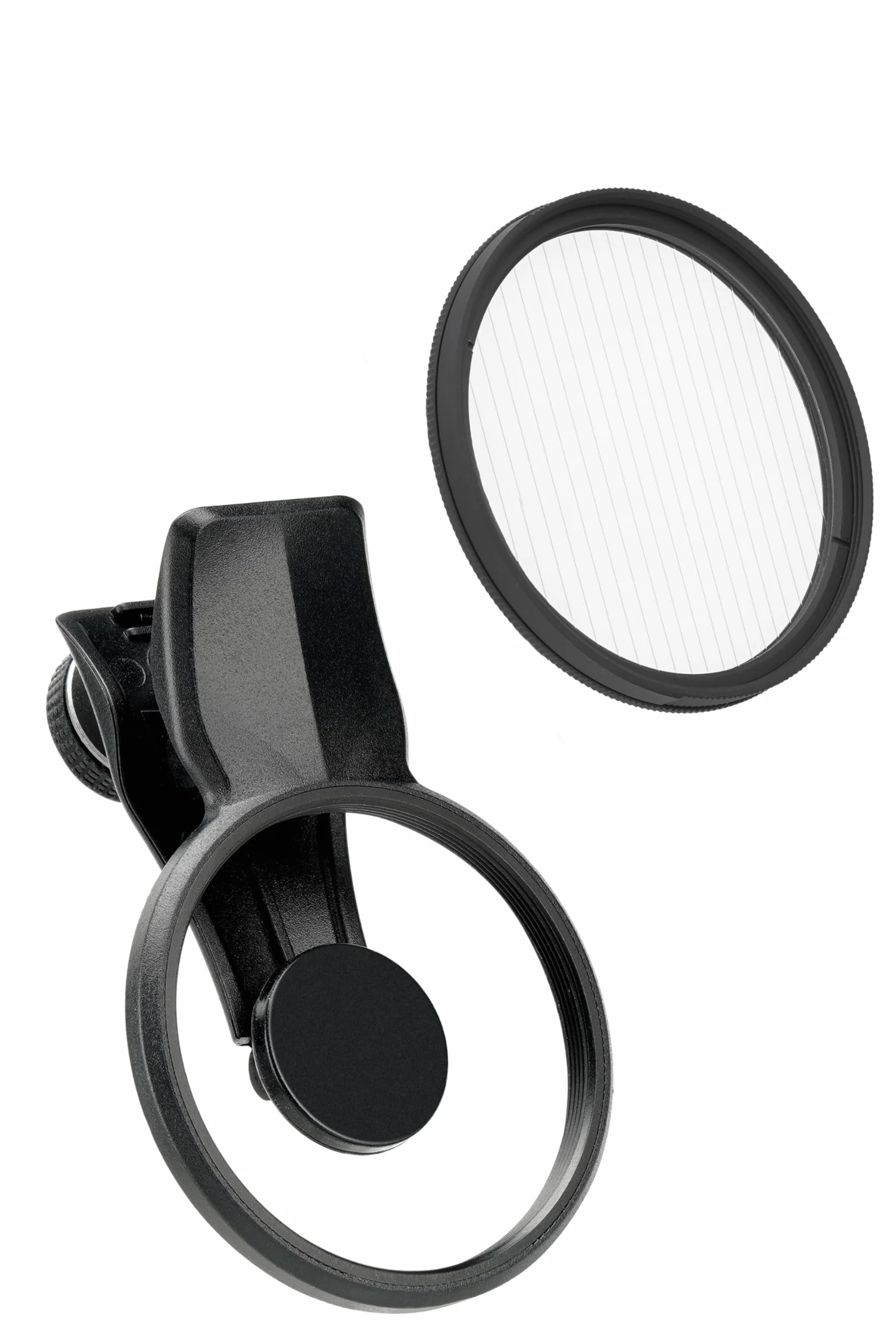 EXAPRO klips do filtra obiektywu do smartfona + zestaw przezroczystych filtrów Anamorflare, efekt płomienia przypominającego promienie UV, filtr obiektywu φ49 mm, typ obrotowej ramy, kompatybilny z