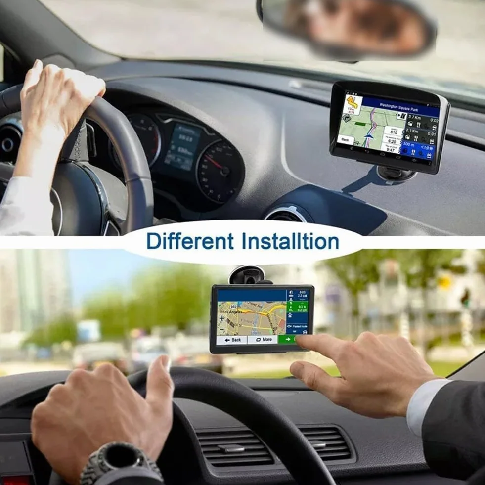 Samochodowa nawigacja satelitarna, 7-calowy ekran dotykowy nawigatora GPS, nawigacja samochodowa z nawigacją głosową, aktualizacje map Irlandii Wielkiej Brytanii w zestawie, zintegrowany odwracalny