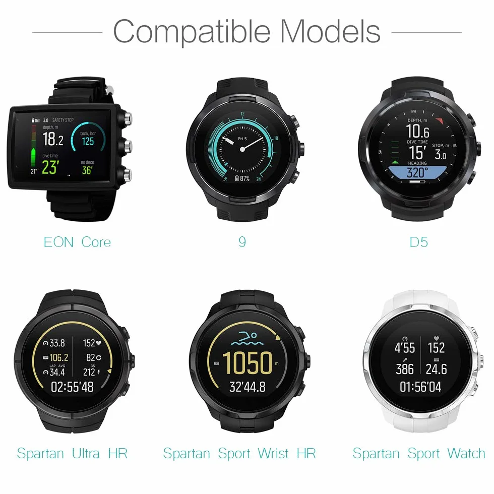 TUSITA Ładowarka Kompatybilny z Suunto Spartan Ultra HR,Spartan Sport Wrist HR,Suunto 9, D5, EON Core - Magnetyczny Kabel USB Ładowarki Ładujący 3,3 stopy - Akcesoria do zegarków GPS