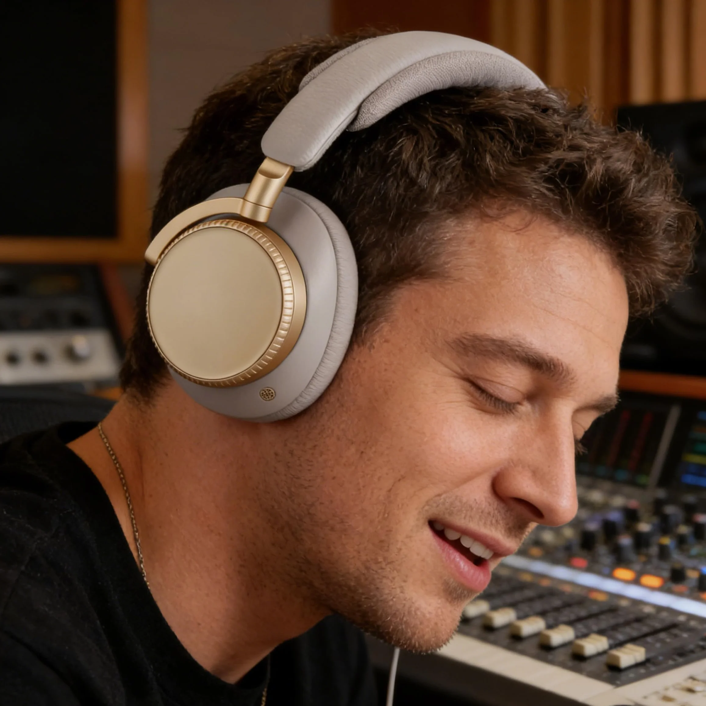 Defean Wymienne nauszniki ze skóry jagnięcej, kompatybilne z Bang & Olufsen Beoplay H100 Premium, bezprzewodowe słuchawki nauszne z aktywną redukcją szumów, klepsydra piaskowa