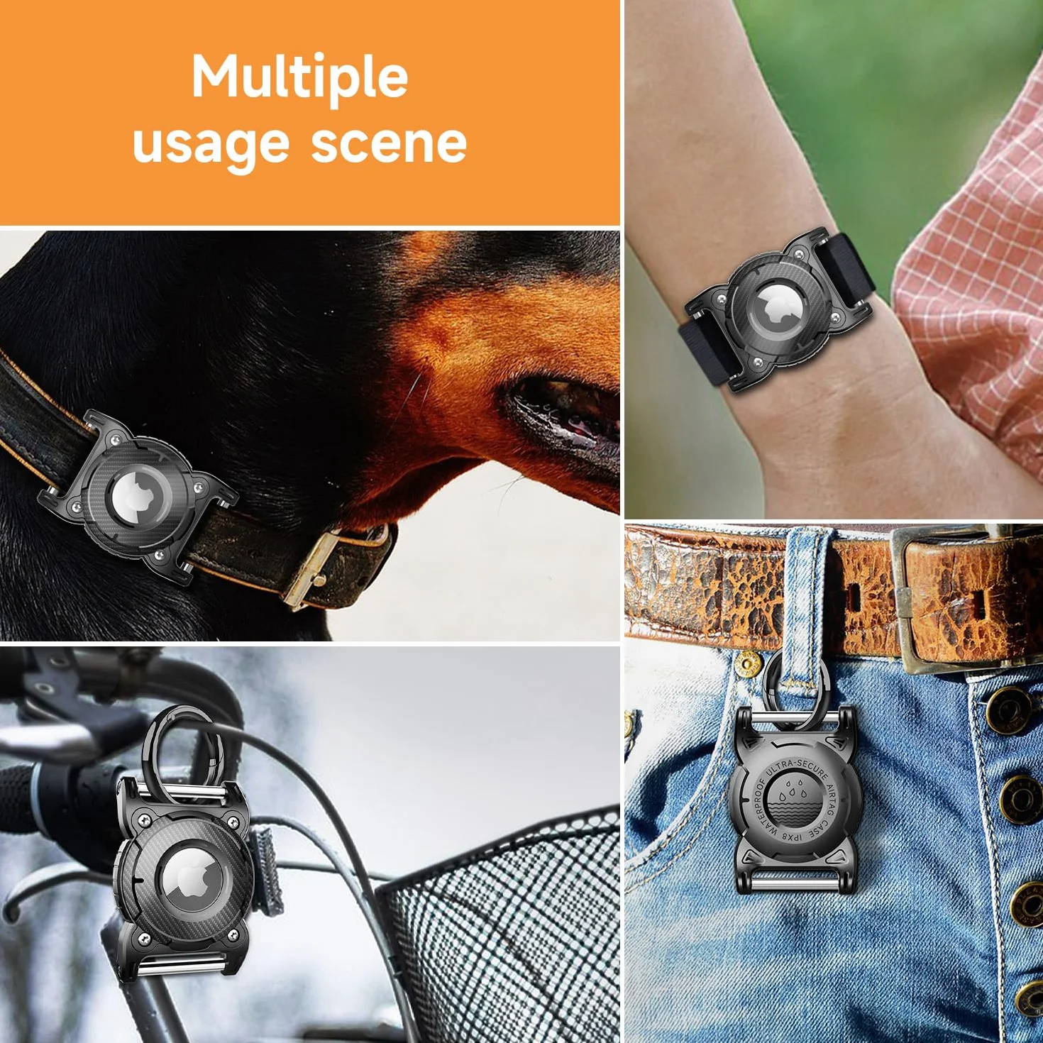 Dla Airtag obroża dla psa, 2 sztuki, Airtag z psem, wodoszczelna, ze zdejmowaną metalową szlufką, lekka, kompaktowa wielkość, etui ochronne do Apple AirTag Finder
