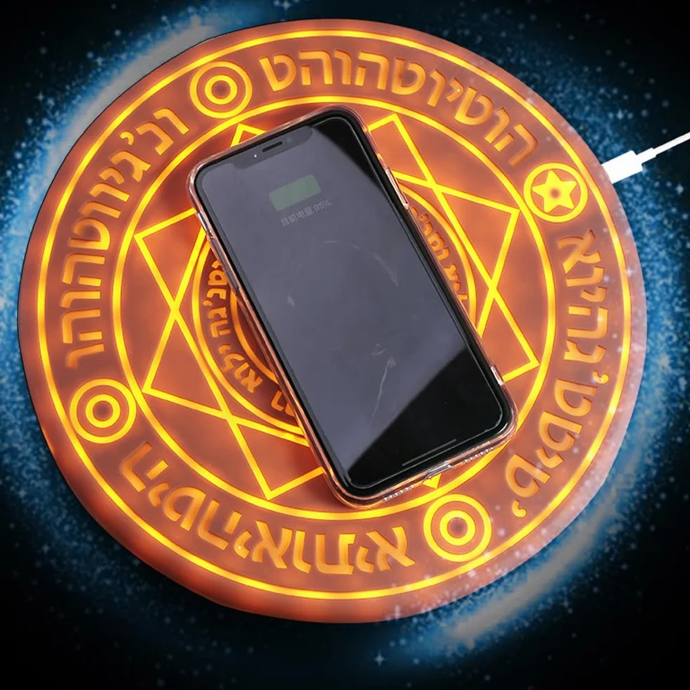 ładowarka Bezprzewodowa Large Magic Array, Do Telefonów Komórkowych Z Certyfikatem Qi, Zasilanie Mobilne Z Efektem Magicznym, 10 W,Gold