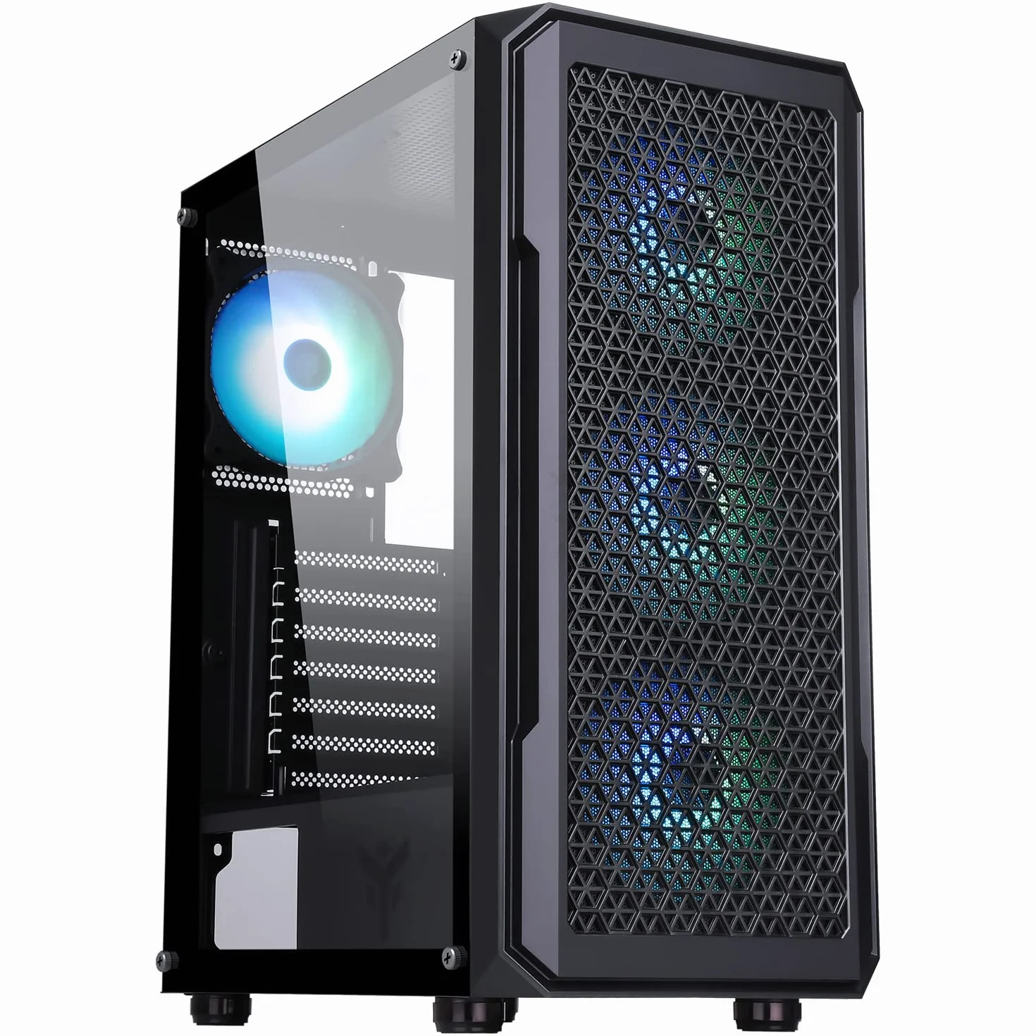 Itek Case Six Triangle - Gaming Middle Tower, 4x12cm ARGB Fan, USB3, panel boczny Temp Glass