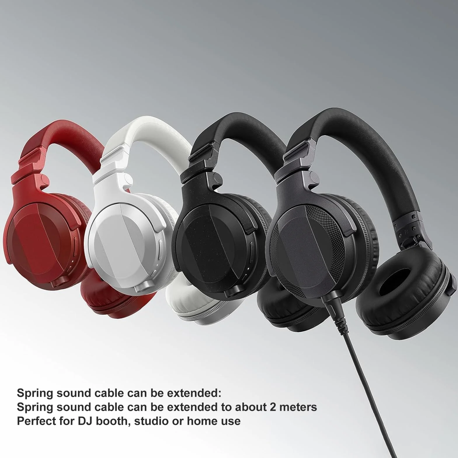 Kabel Spiralny do Pioneer DJ HDJ-CUE1 HDJ-CUE1BT HDJ-X5 HDJ-X7 HDJ-S7, Przedłużacz Zastępczy Kabla Audio, z Adapterem 6,5 Mm