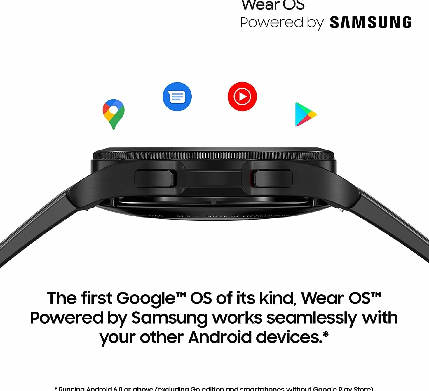 Samsung Galaxy Watch4 Classic - 46mm - czarny - inteligentny zegarek z opaską sportową na grzbiecie - Flouroelastomer - czarny - wyświetlacz 3,46 cm (1,4")