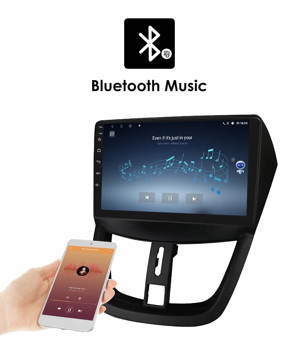 Ossuret Radio samochodowe do Peugeot 207 207CC (2006-2015), 9 cali Android 13 ekran dotykowy 2+32 GB GPS nawigacja z Carplay Android Auto WiFi Bluetooth USB sterowanie kierownicą