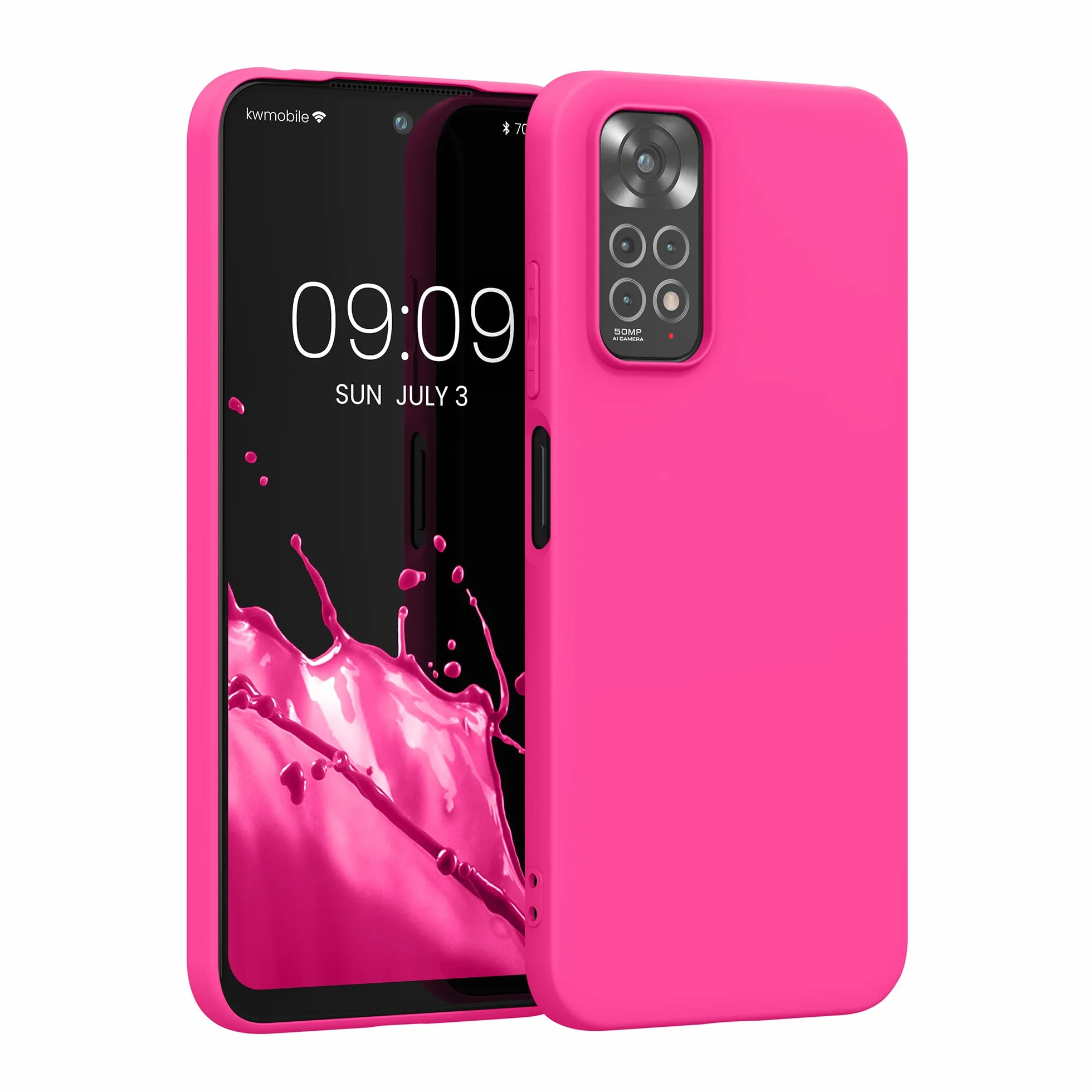 kwmobile Etui do Xiaomi Redmi Note 11 / Note 11S etui - miękka obudowa - odporny na wstrząsy materiał TPU - bezprzewodowe ładowanie - neonowy róż