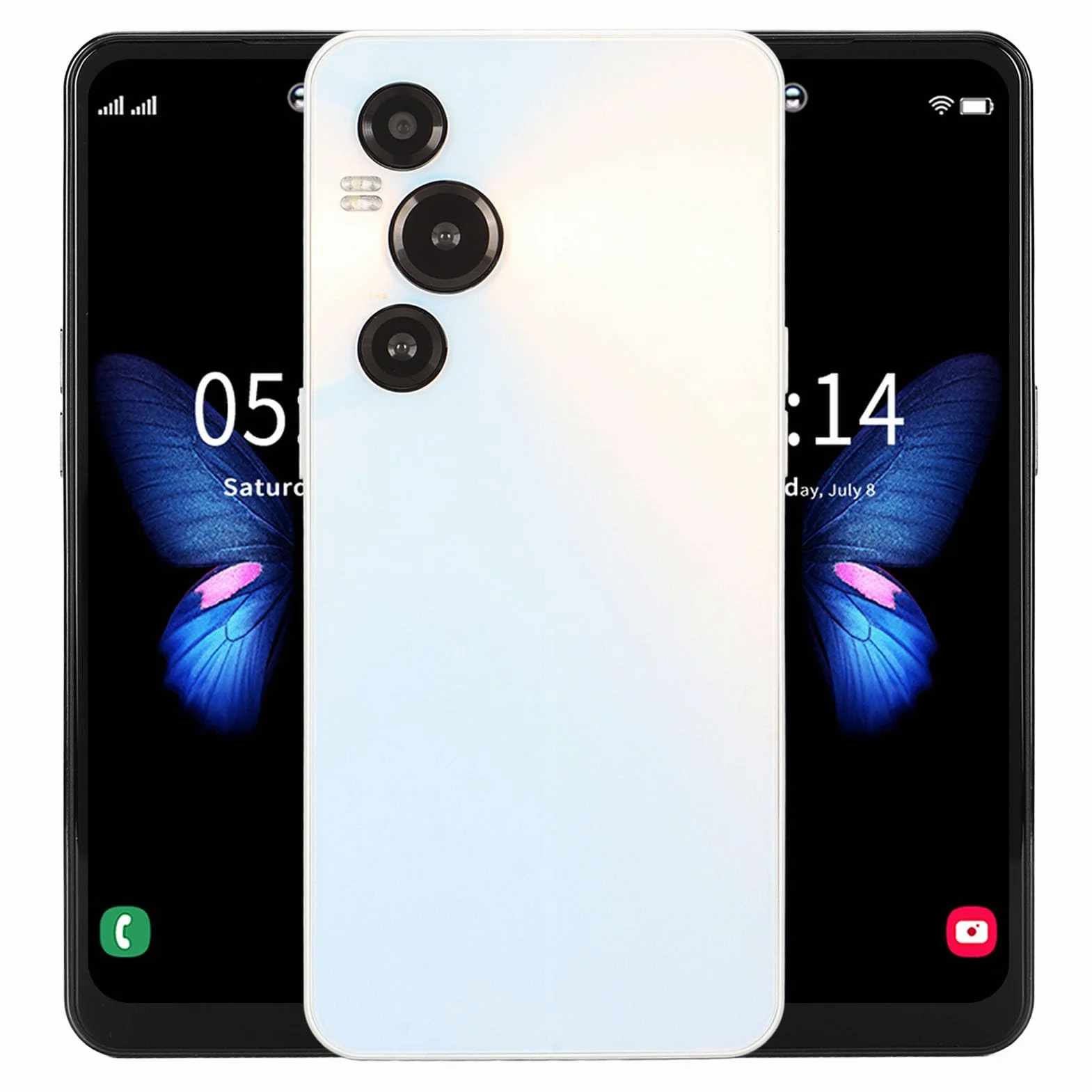 Odblokowany Smartfon 6,53-calowy Wyświetlacz FHD w Kształcie Kropli Wody z 8-rdzeniowym Procesorem, Aparatem 48 MP, 8 GB + 256 GB, 4G/5G, Długotrwała Bateria do GPS/GLONASS /