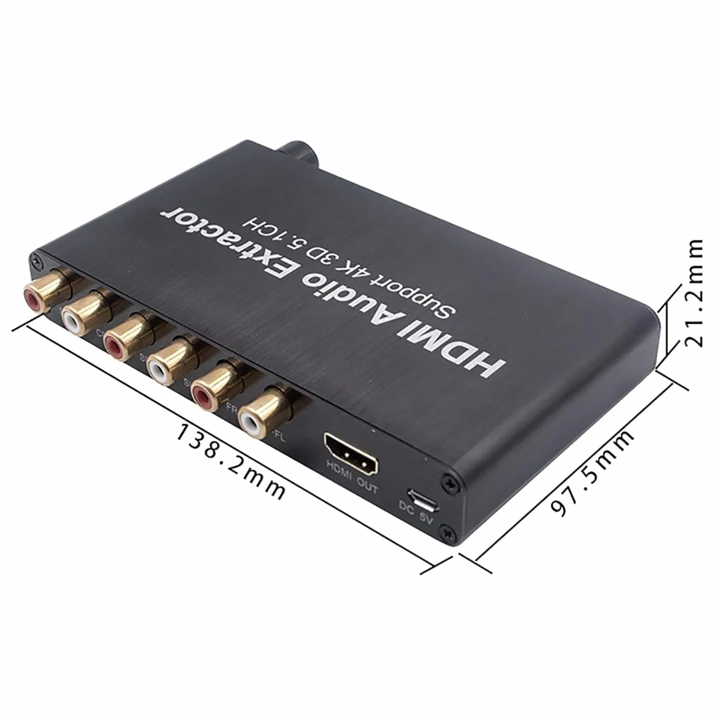 Przetwornik cyfrowo-analogowy 4K, dekoder audio 5.1, wyjście słuchawkowe 3,5 mm, obsługuje odtwarzacz sieciowy, HDTV, Blu-ray-DVD, DVD, PS3, DM500S, DM800HD itd.