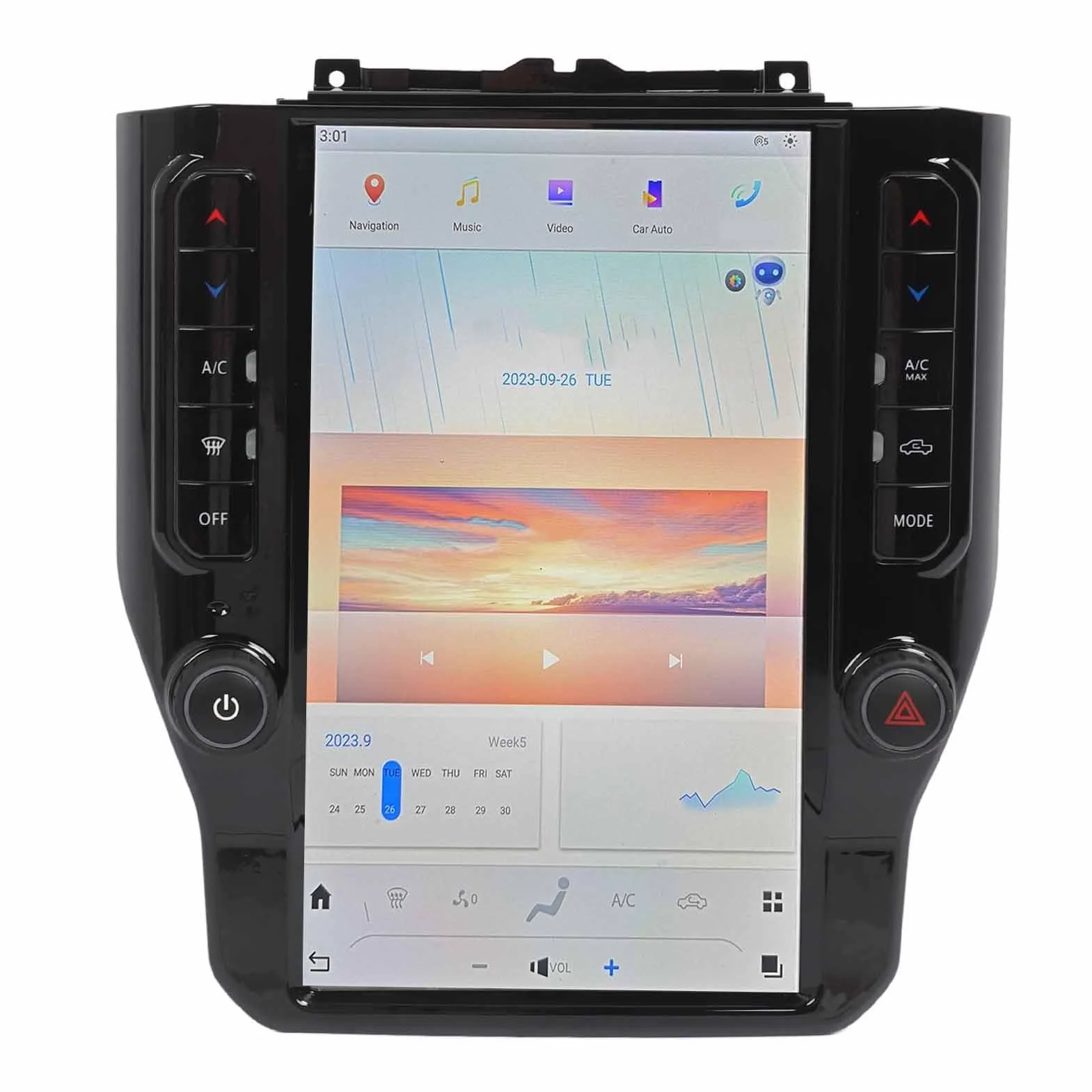 Tomantery Samochodowy Odtwarzacz Multimedialny o Wysokiej Rozdzielczości 11,8-calowy Ekran Carplay dla Samochodowego Zestawu Stereo z Systemem dla 1500, 2500, 3500, 4500, 5500 (8+128G)
