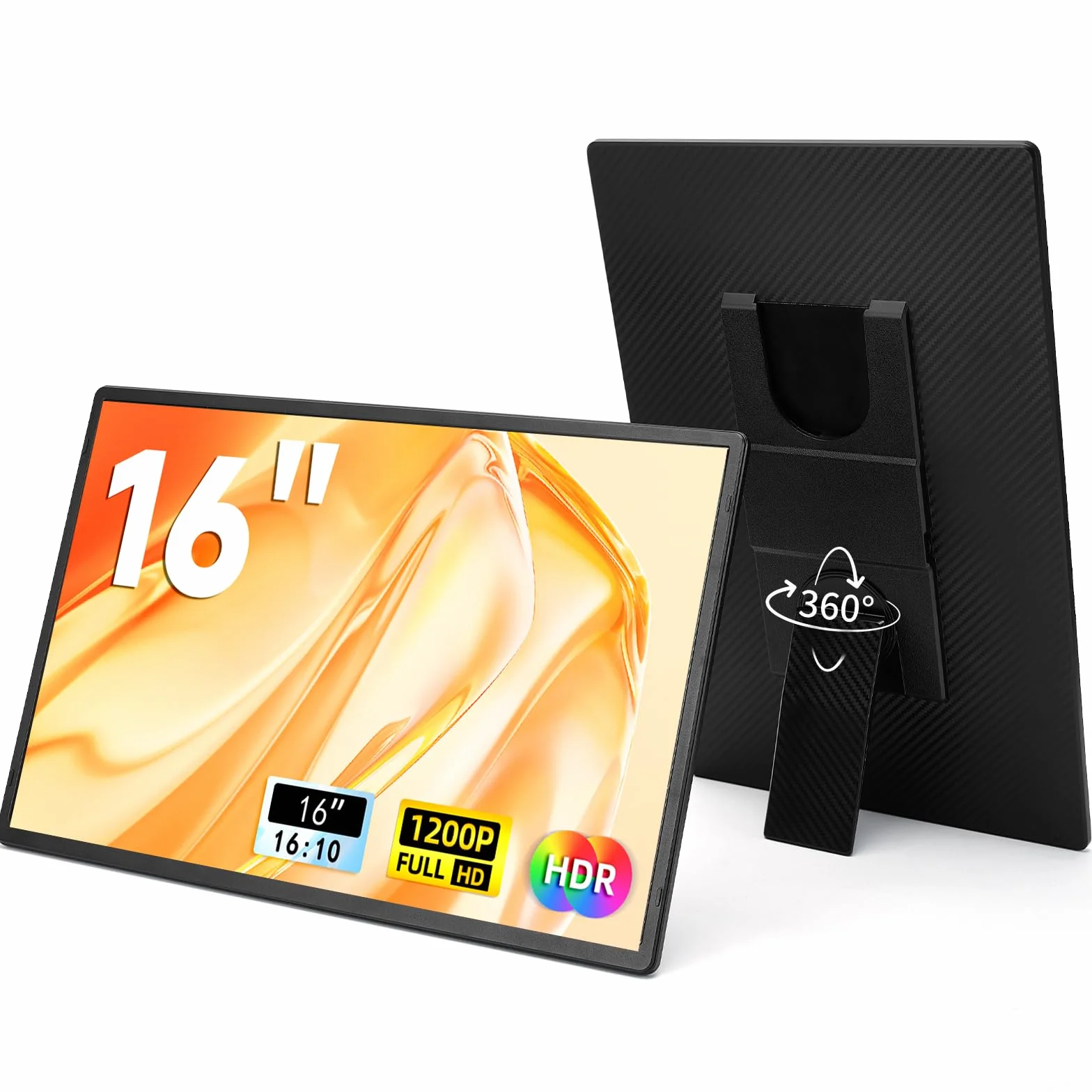 LOSC Przenośny monitor do laptopa 40.6 cm - 1200P FHD przedłużacz ekranu laptopa 16:10 IPS ekran zewnętrzny wyświetlacz ze stojakiem monitor podróżny do komputera Mac Phone konsola do gier