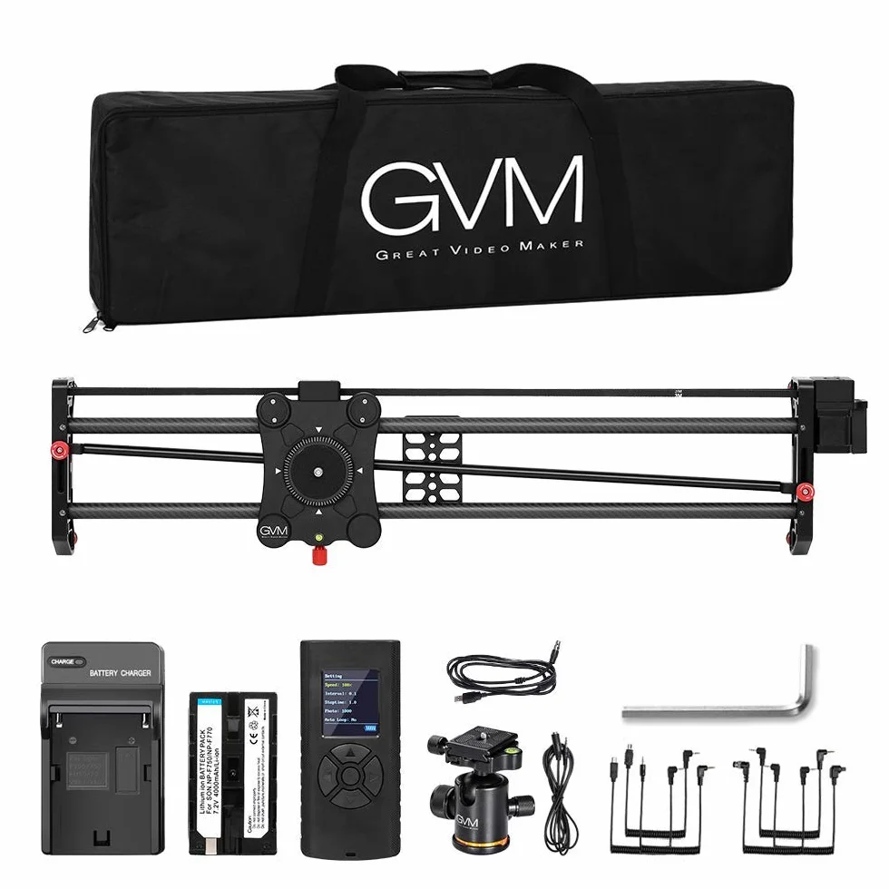 Slider kamera GVM "Track Dolly Slider", system szyn z napędem gazowym i gniazdami wideo Follow Focus Shot, panoramiczny 120°, 80 cm