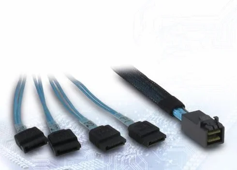Inter-Tech Kabel SFF 8643-4x SATA/SAS- 0,7 m Crossover