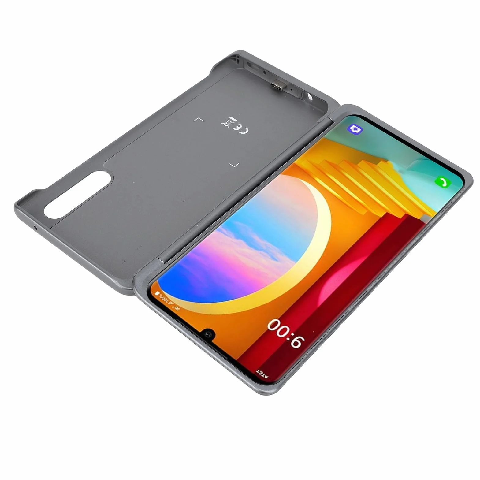 AMONIDA Etui na Telefon z Dwoma Ekranami i Adapterem Magnetycznym Typu C do Telefonu Velvet 5G G9, Elastyczny Zawias Umożliwiający wielozadaniowość, Wirtualny Joystick do Gier, materiał ABS (GRAY)