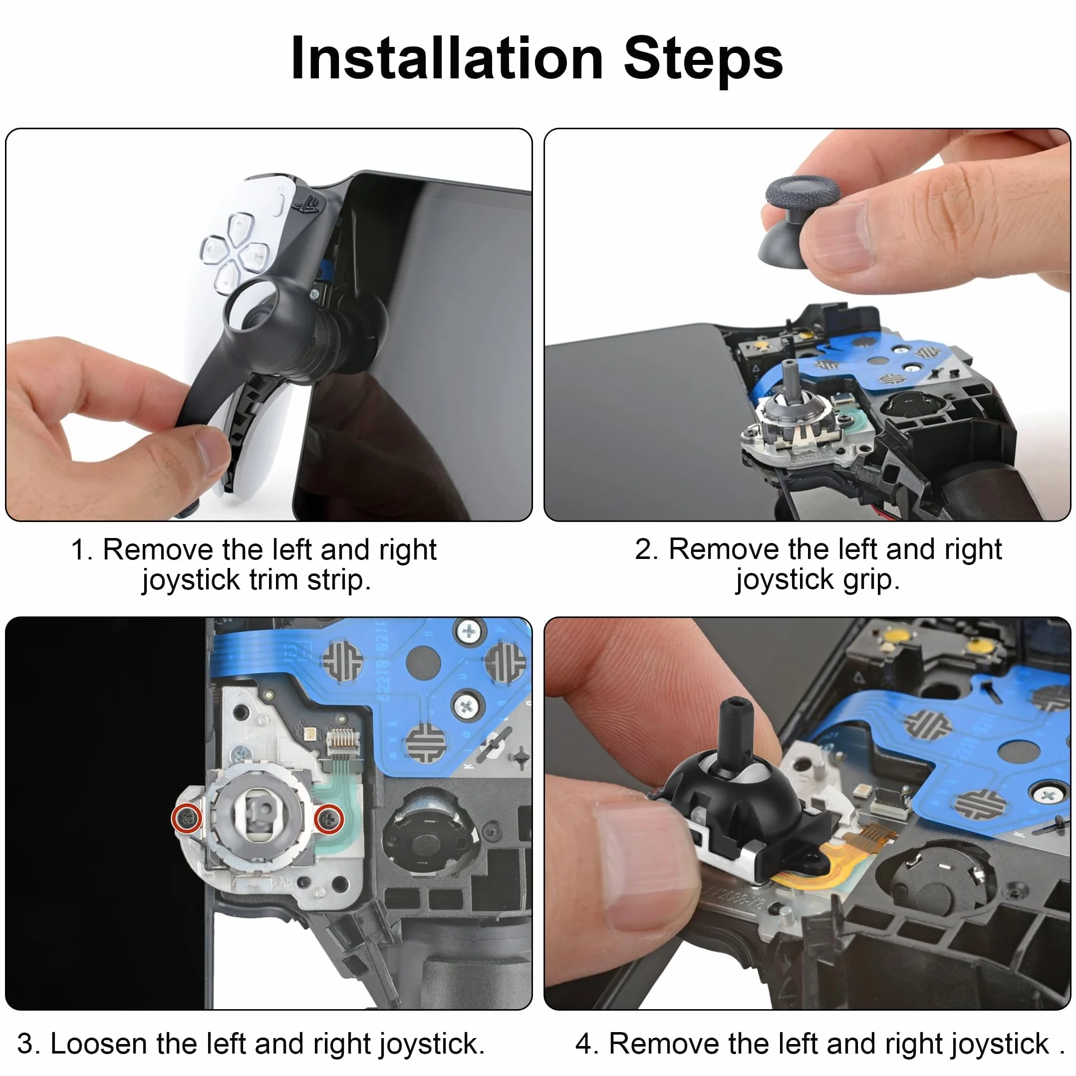 EEEKit Zamiennik Joysticków Modu Czujnikiem Analogowym 3D, Kije Kciuki Zestaw Naprawczy do Kontrolera PS5 Portal PSVR2, 2 Szt