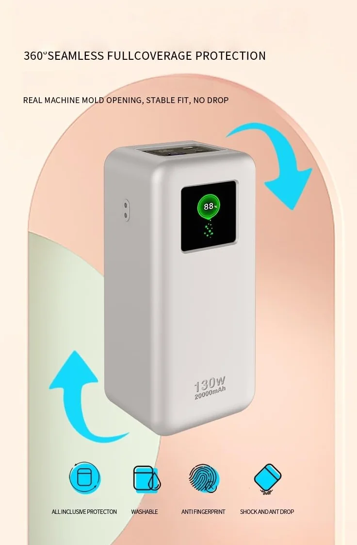 FTRONGRT Etui kompatybilne z UGREEN Nexode 20000 mAh 130 W Power Bank, pełna ochrona, pyłoszczelne, zapobiegające upadkom, silikonowe etui ochronne kompatybilne z UGREEN Nexode 20000 mAh 130 W czarne