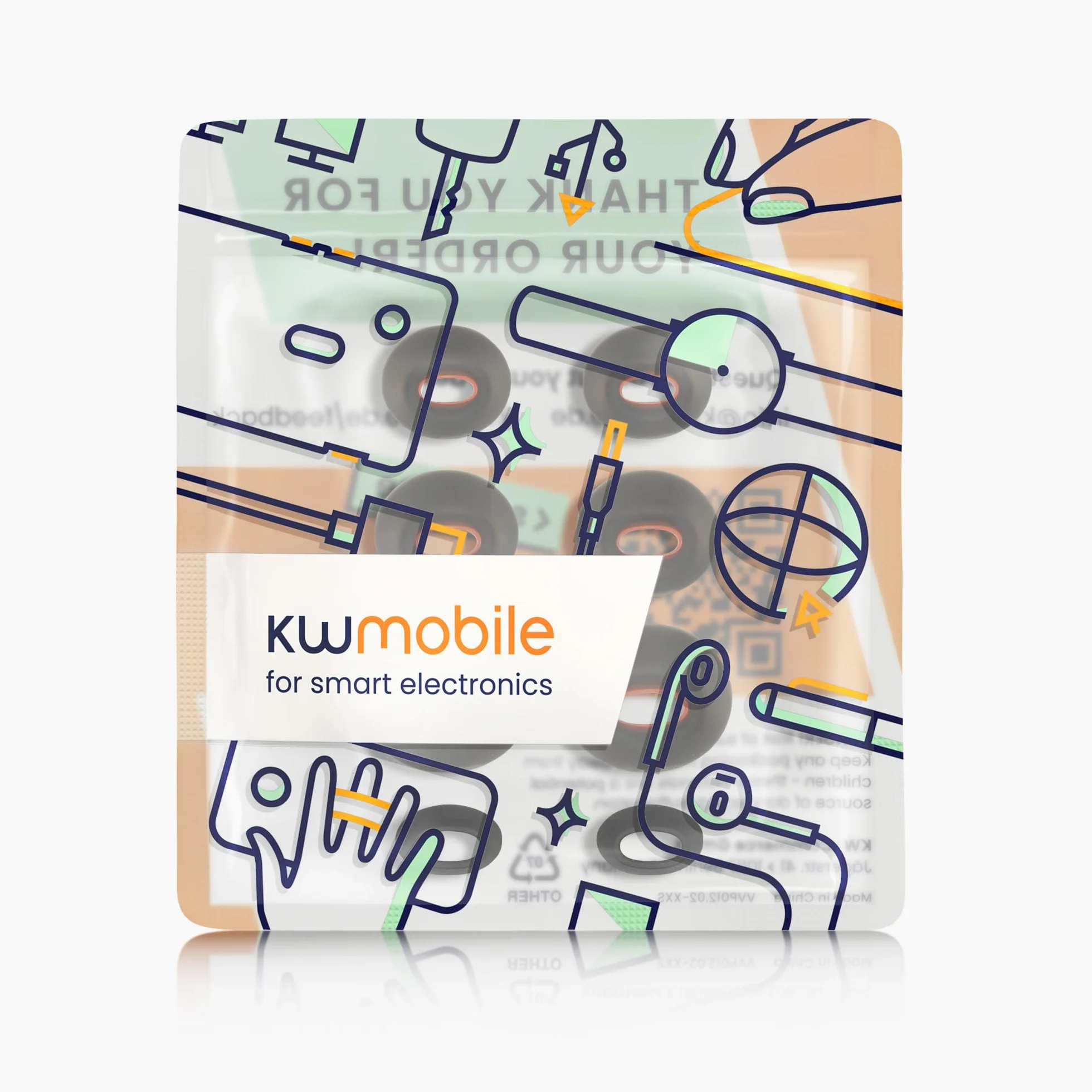 kwmobile 8 x wymienne końcówki do uszu kompatybilne z JBL Tune Flex – zestaw silikonowych końcówek dousznych do słuchawek dousznych