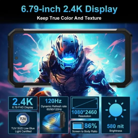 Unihertz 8849 Tank 2 Advanced Verison wodoodporny projektor smartfon 24 GB+512 GB wytrzymały telefon komórkowy 108 MP aparat główny 15500 mAh telefon
