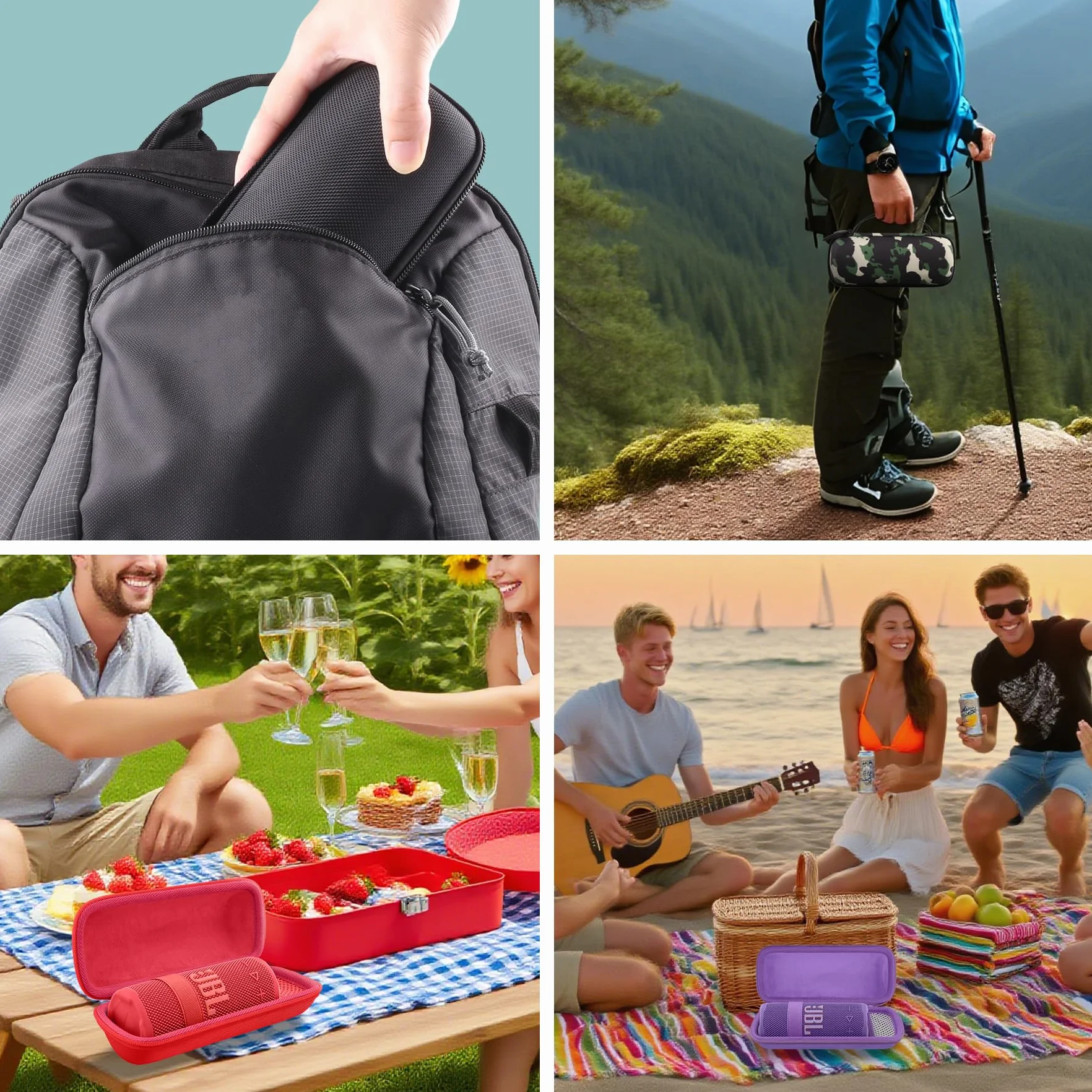 co2CREA Twarde etui podróżne do kompaktowego głośnika Bluetooth JBL Grip, tylko etui