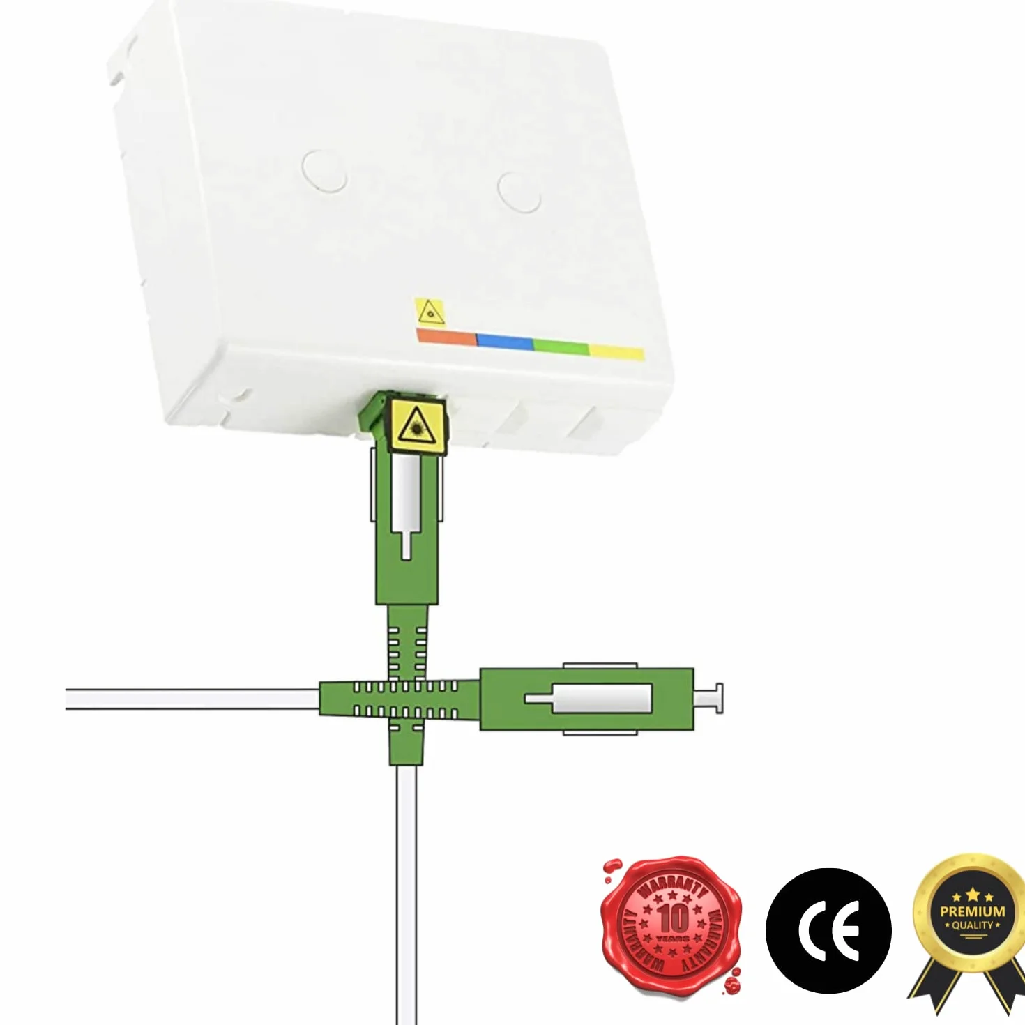 VALARDE Kabel światłowodowy/Przedłużacz Pomarańczowy SFR Bouygues Free - Jednomodowy SC-APC do SC-APC - Złącze ekranowane i wzmocnione kevlarem - bardzo niska strata (3 M)