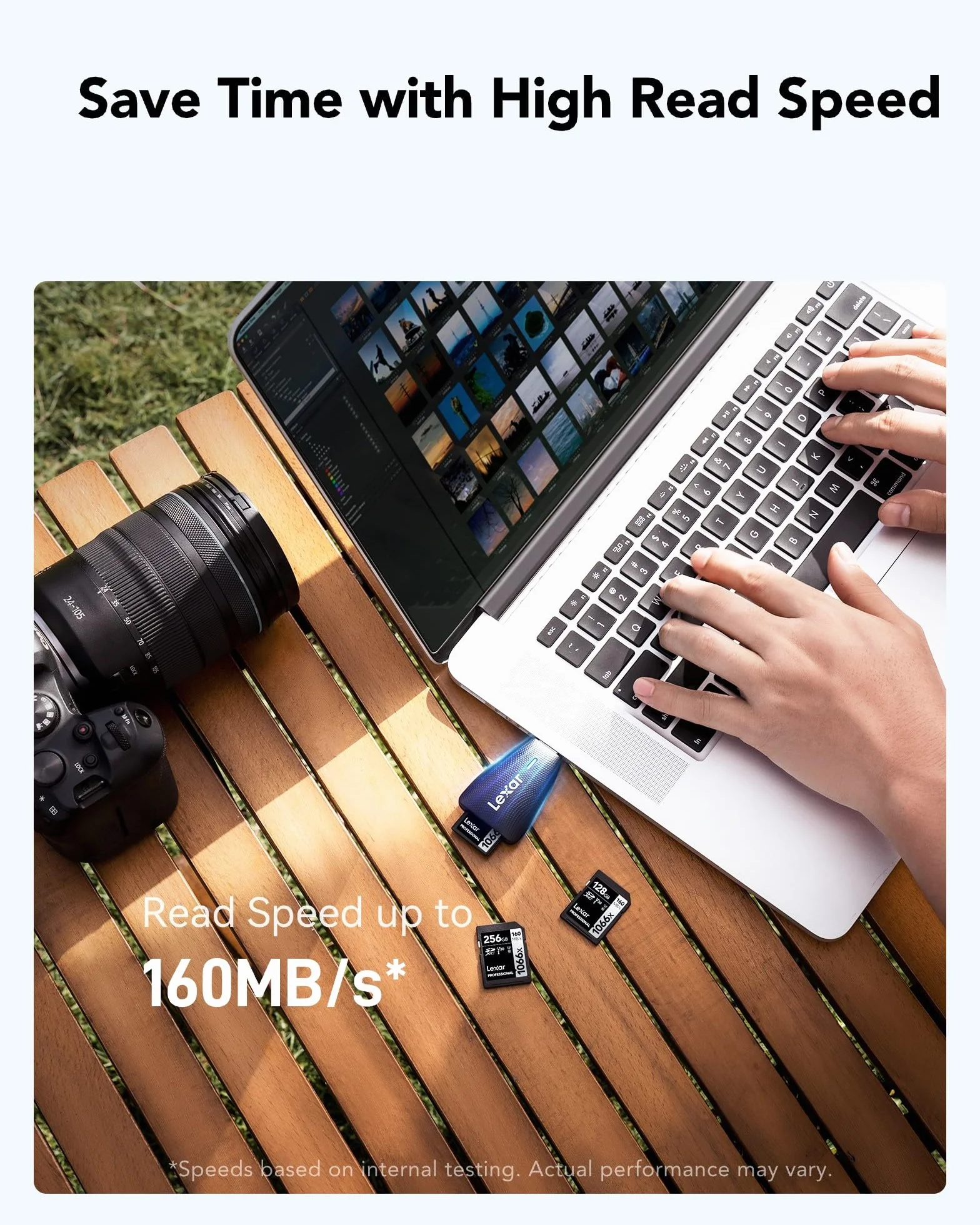 Lexar Profesjonalna karta SD 1066x 256 GB, karta SDXC UHS-I do 160 MB/s, karta pamięci SD V30/U3/C10 do aparatów DSLR i kamer HD