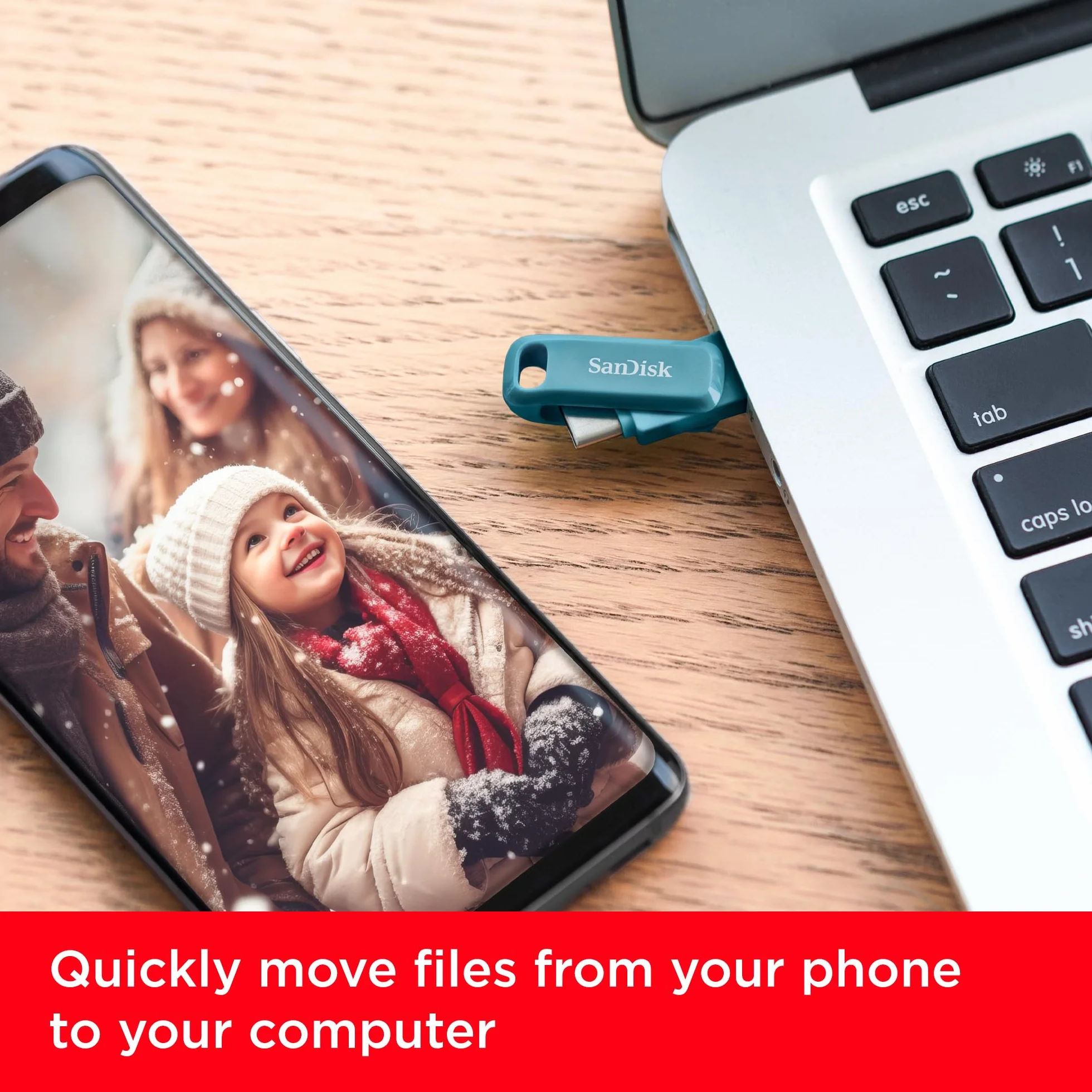 SANDISK Ultra Dual Drive Go, pamięć flash USB typu C i typu A, 256 GB (pamięć do 400 MB/s, odwracalne złącza typu C i typu A do smartfonów z systemem Android, tabletów i Mac) Navagio Bay
