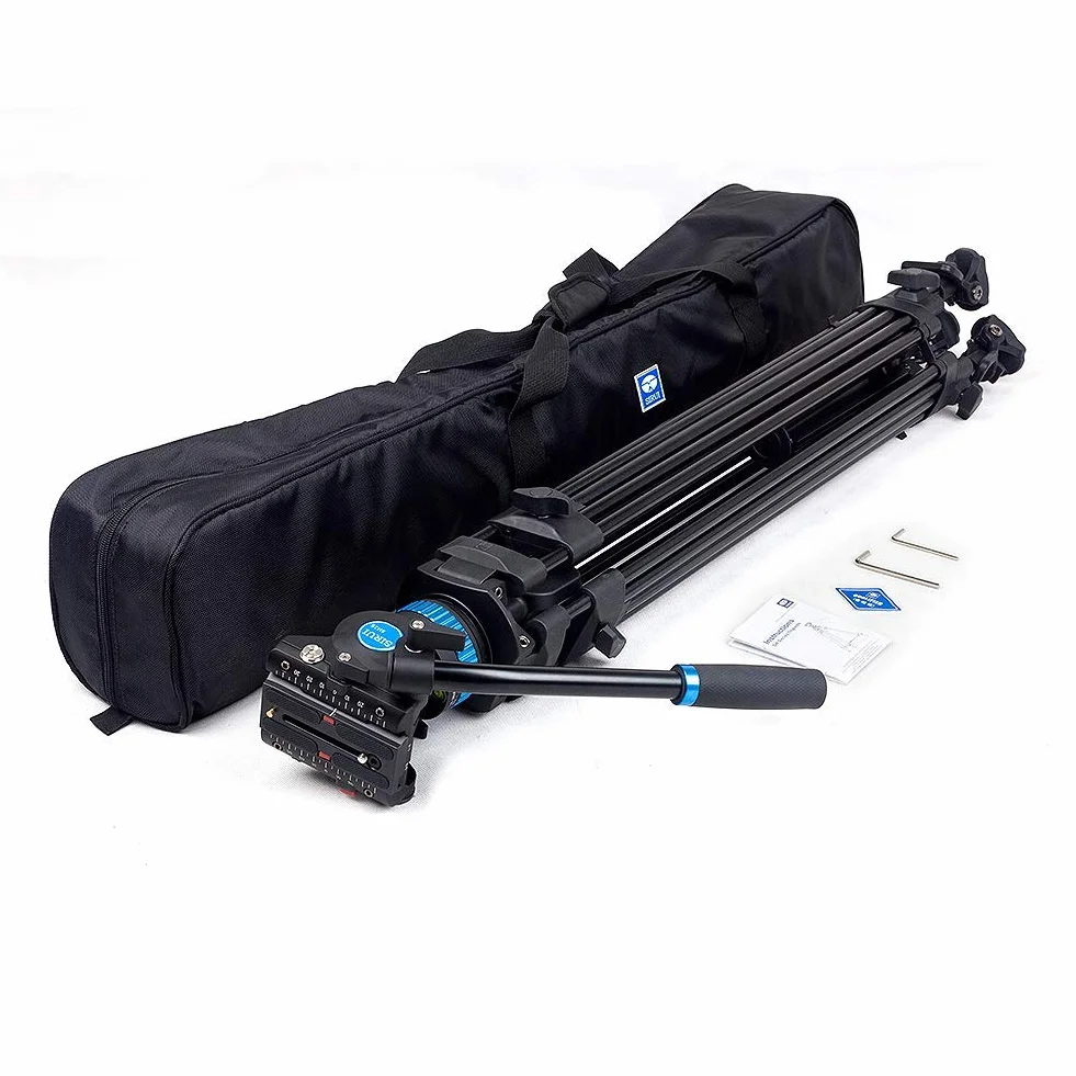 SIRUI Statyw wideo Tripod SH25, aluminiowy statyw wideo z głowicą i uchwytem, 190 cm, maks. obciążenie 10 kg, statyw podróżny do lustrzanek cyfrowych, kamkorderów, aparatów, kamer wideo