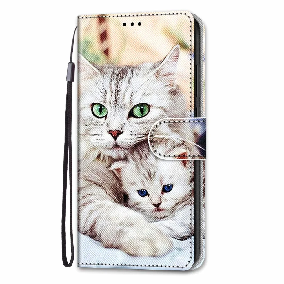 Etui do Google Pixel 7A, skórzane etui z klapką z wewnętrzną obudową TPU magnetyczny stojak z klapką kompatybilne z Google 7A - Kot 2