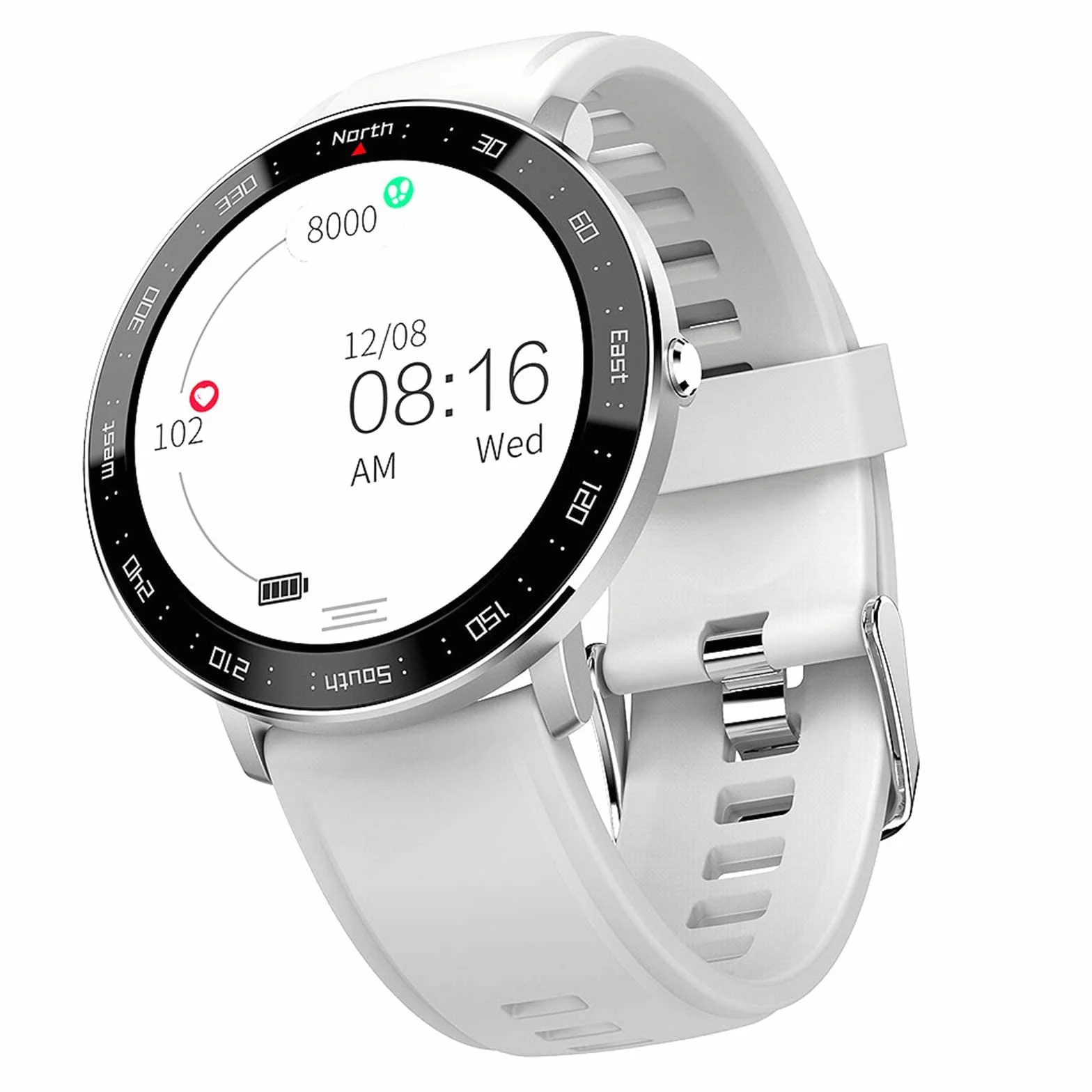 Inteligentny zegarek dla mężczyzn Kobiety Monitory fitness z monitorem tętna Smartwatch z powiadomieniem o wiadomości IP67 Wodoodporny monitor ciśnienia krwi Zegarek sportowy Różowy (biały) little