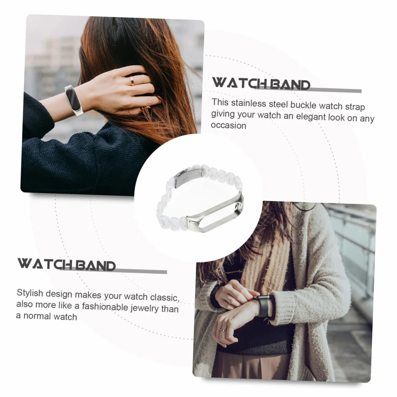 Housoutil Smartwatche 5Szt Pasek 5 6 zegarek na nadgarstku inteligentny pasek do zegarka Piękne i eleganckie akcesoria do zegarków Wyjątkowa opaska do zegarka zegarki owalny