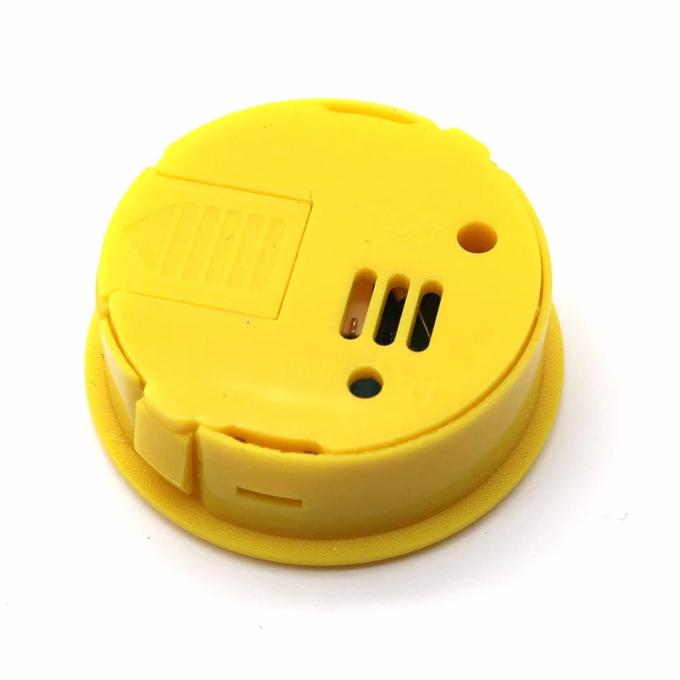 DollaTek 2 szt. Mini cyfrowy miernik temperatury LCD termometr higrometr okrągły - żółty