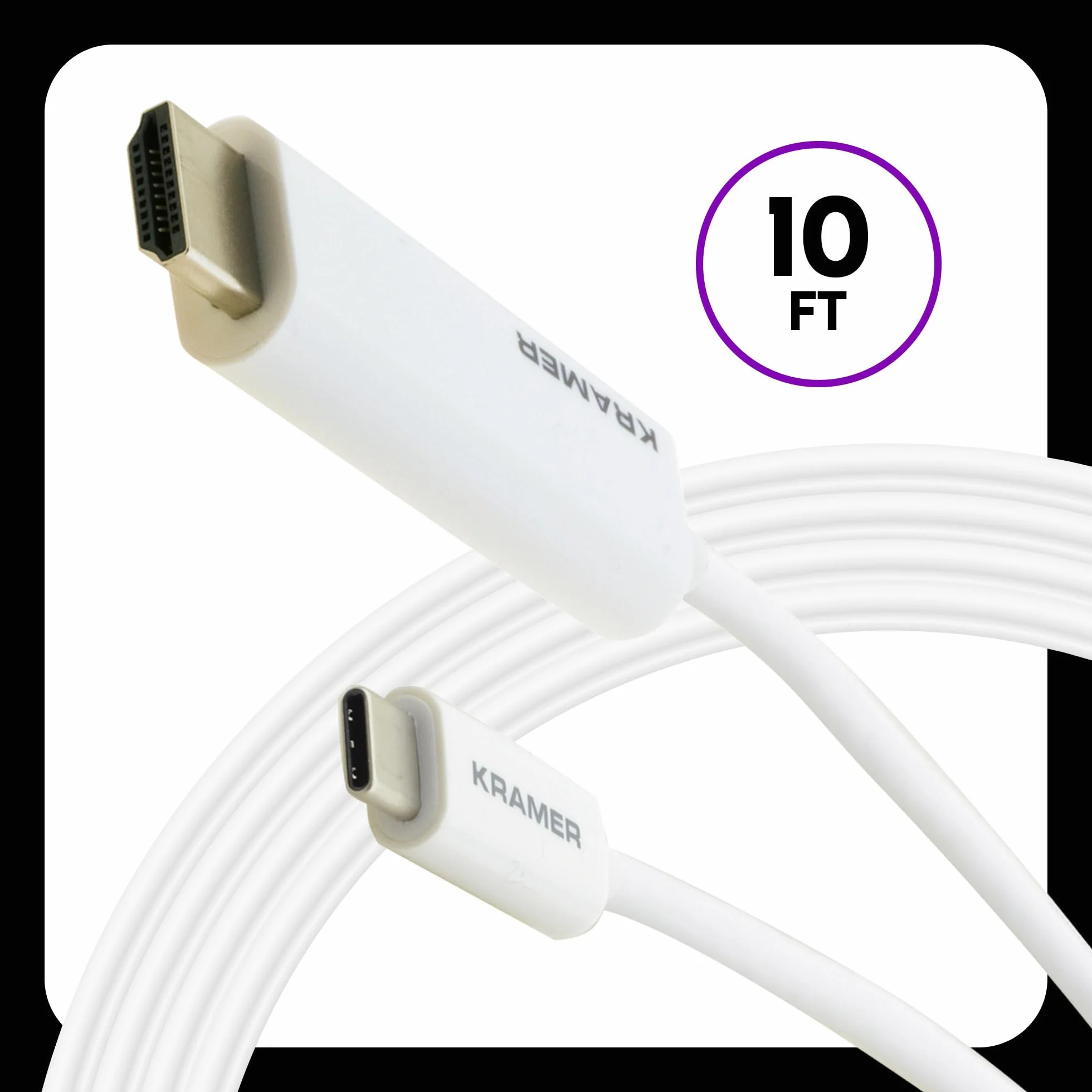 3 m Kramer USB C męski na HDMI męski biały