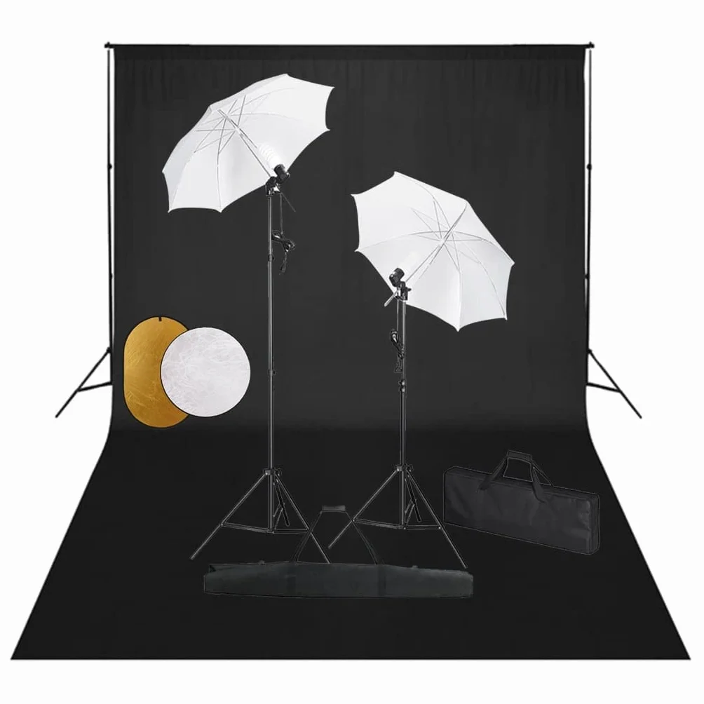 Zestaw do studia fotograficznego z lampami dziennymi, abażurami i aluminiowym statywem, regulowany teleskopowy system tła 500 x 300 cm, reflektor 5 w 1, idealny do fotografii, vlogowania i