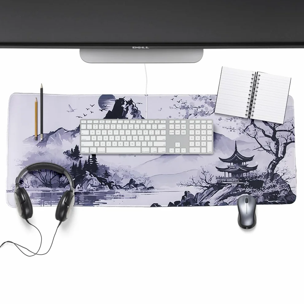 lachineuse - Podkładka pod mysz XXL - Mount Fuji - Azja przyjemności - 800 x 300 x 3 mm - Japońska dekoracja - antypoślizgowa i wodoodporna - Dekoracja biura - Pomysł na prezent Japonia Azja